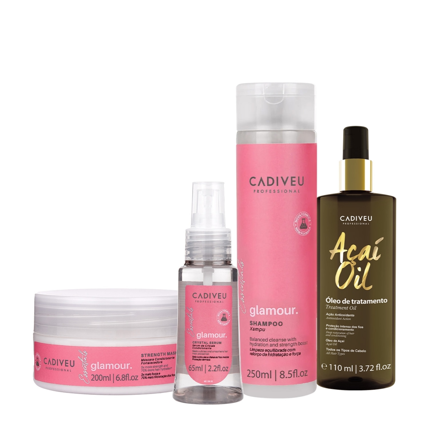 Kit Cadiveu Professional Essentials Glamour Açaí Oil Plus (4 Produtos)