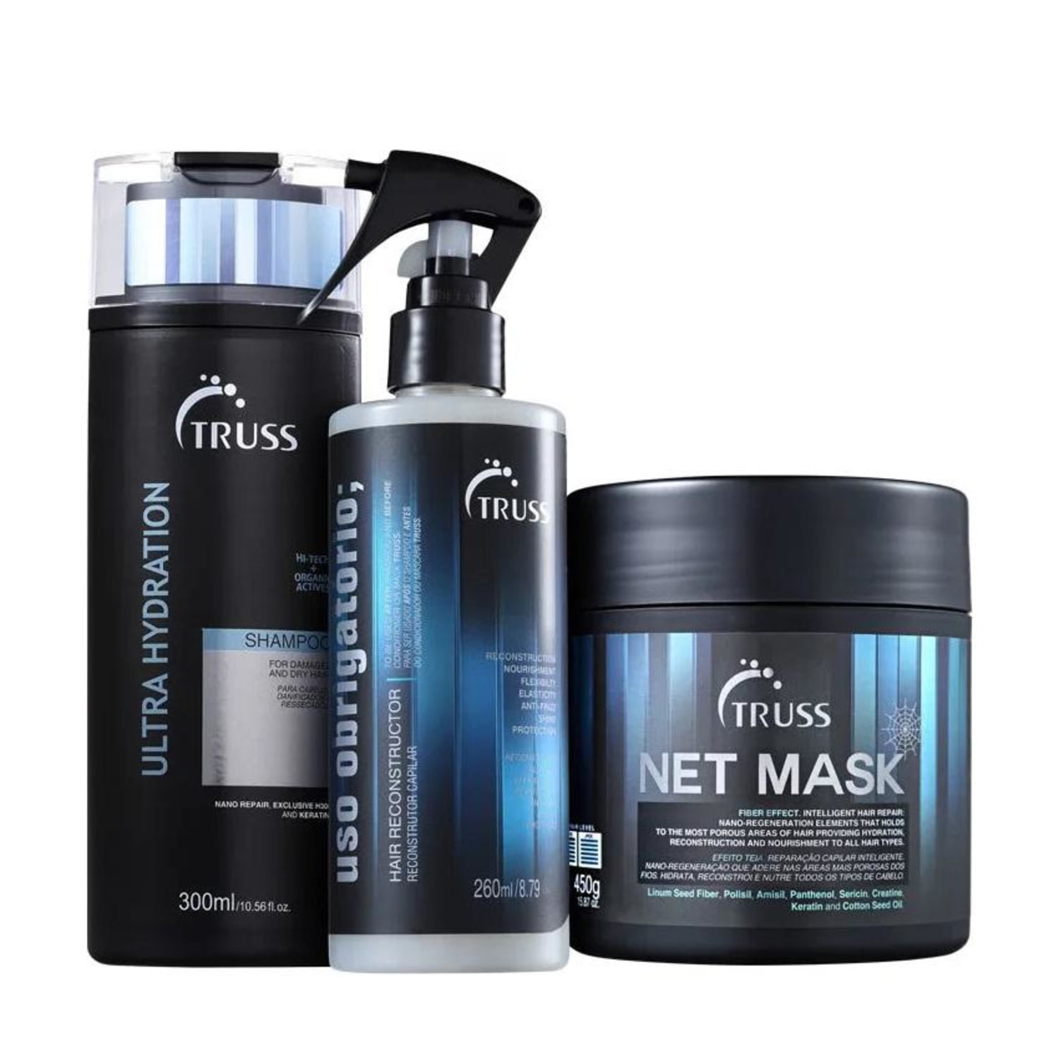 Kit TRUSS Ultra Hydration + Uso Obrigatório + Net Mask (3 Produtos)