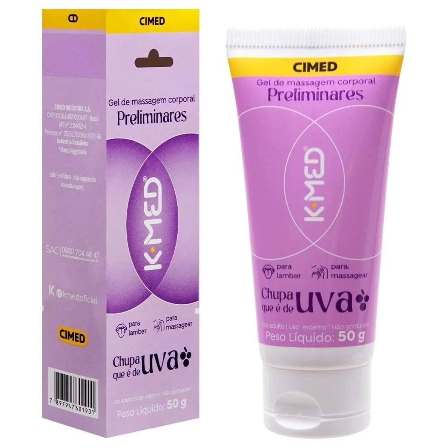 Cimed K-Med Preliminares Chupa Que é de Uva - Lubrificante Íntimo 50g