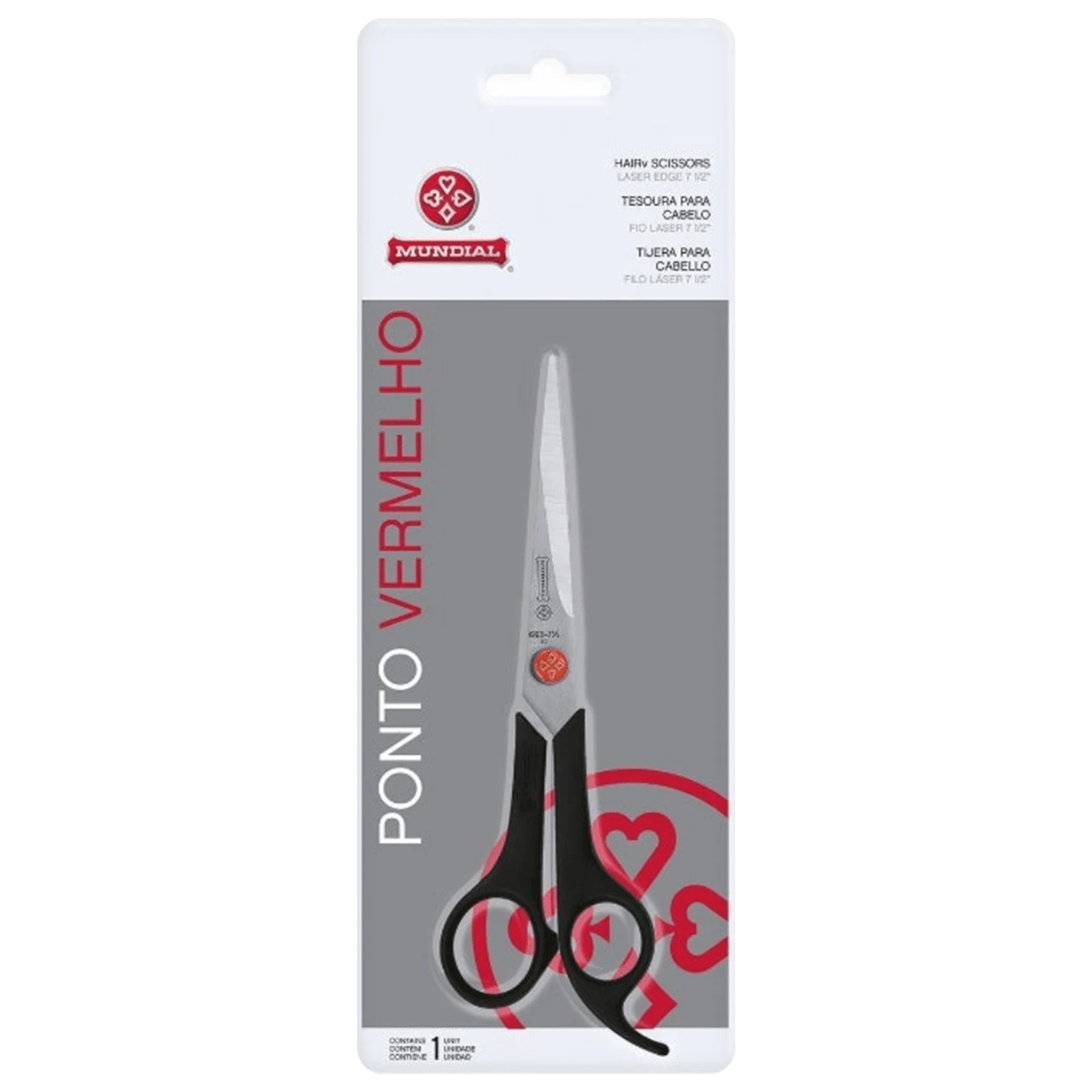 Mundial Ponto Vermelho 663/7 - Tesoura para Cabelo