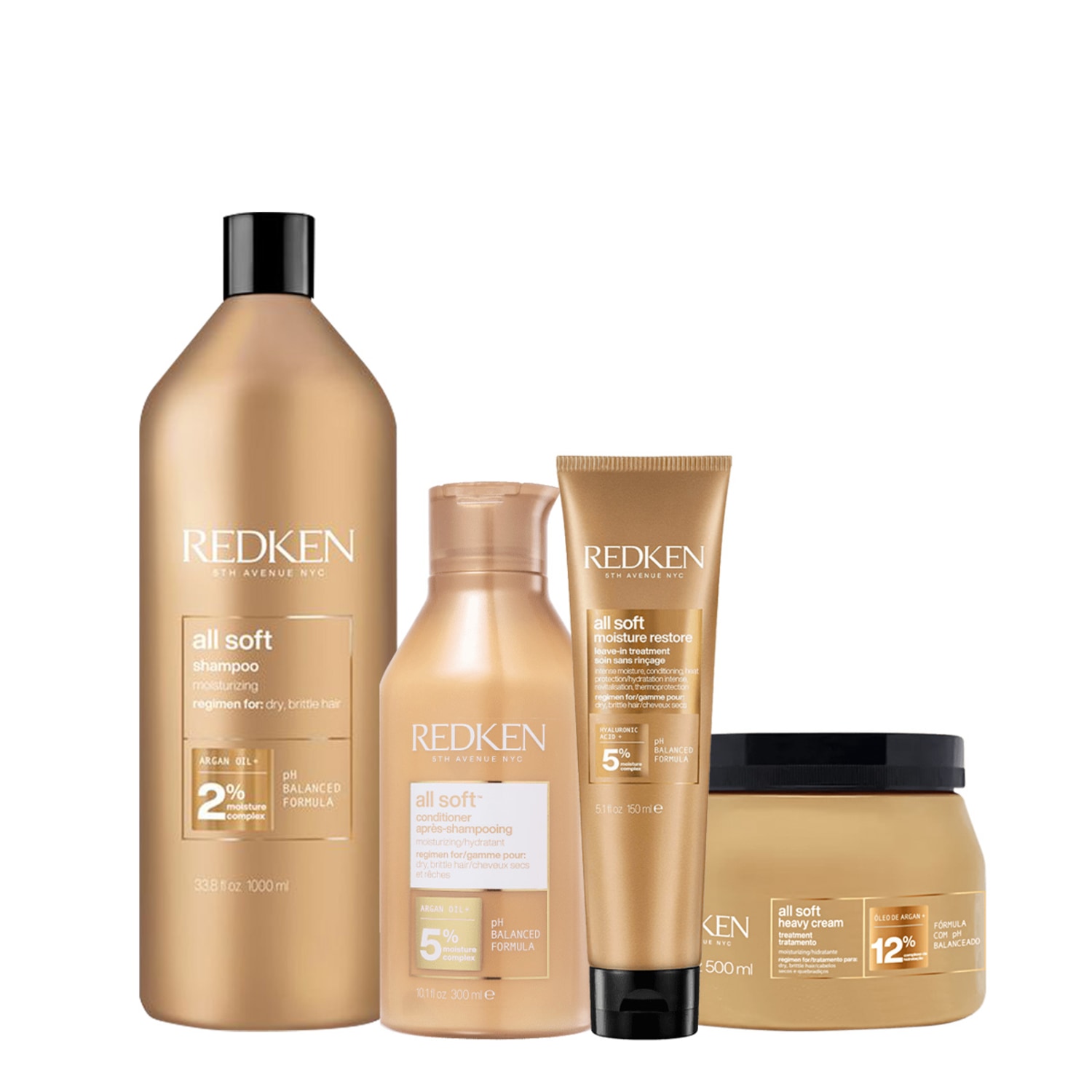 Kit Redken All Soft Tratamento Completo (4 produtos)