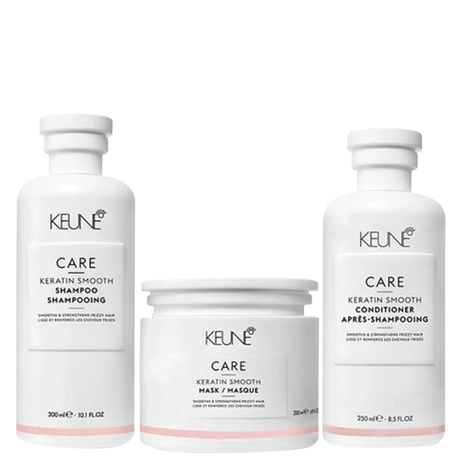 Keune Shampoo + Condicionador + Máscara Keratin Smooth