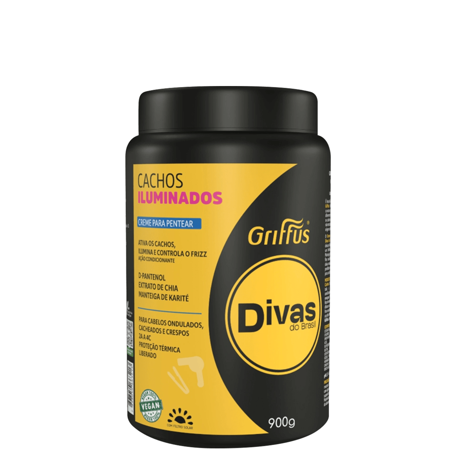Griffus Divas do Brasil Cachos Iluminados - Creme para Pentear 900g
