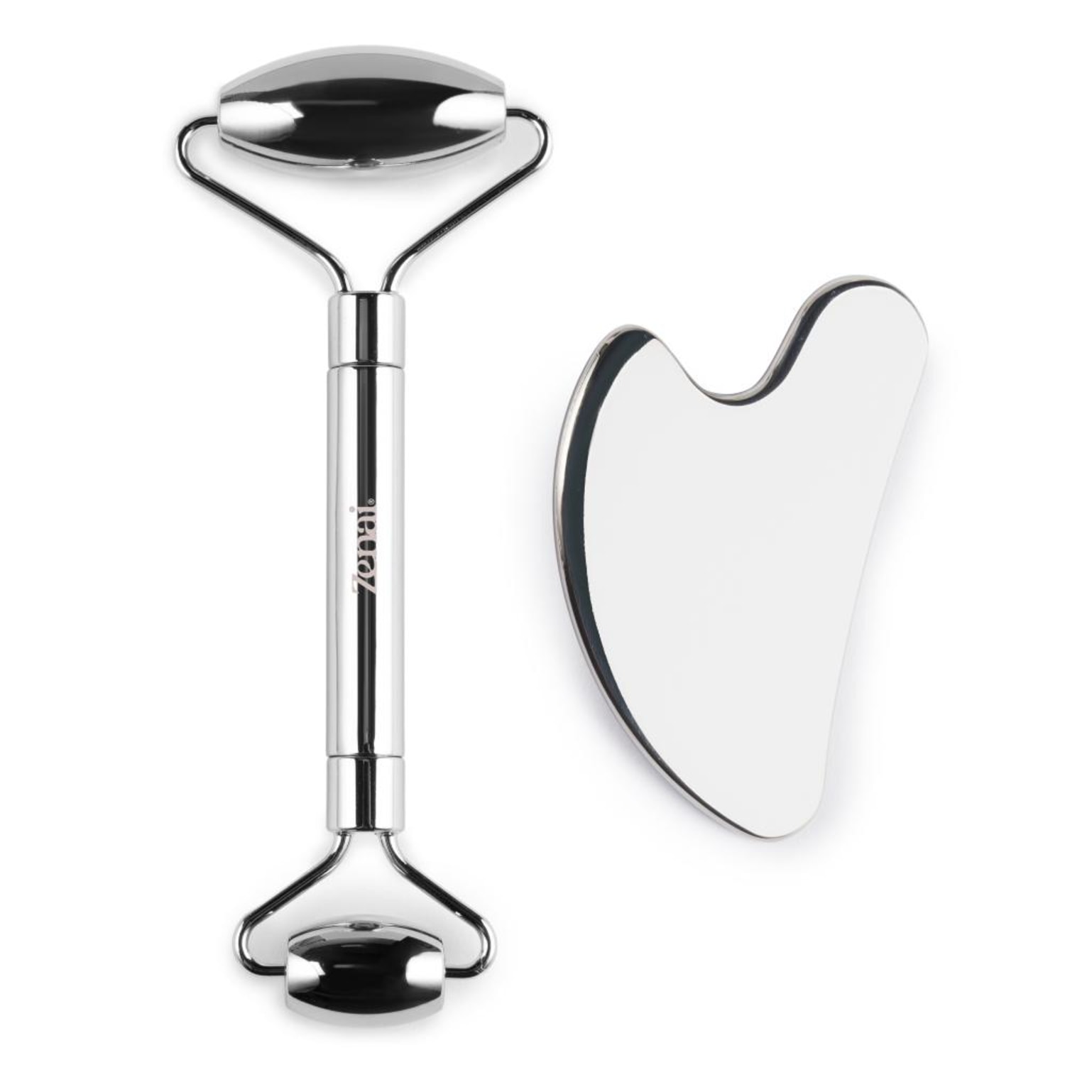 Kit Massagem Facial Boost - Gua Sha e Roller Inox Zenai
