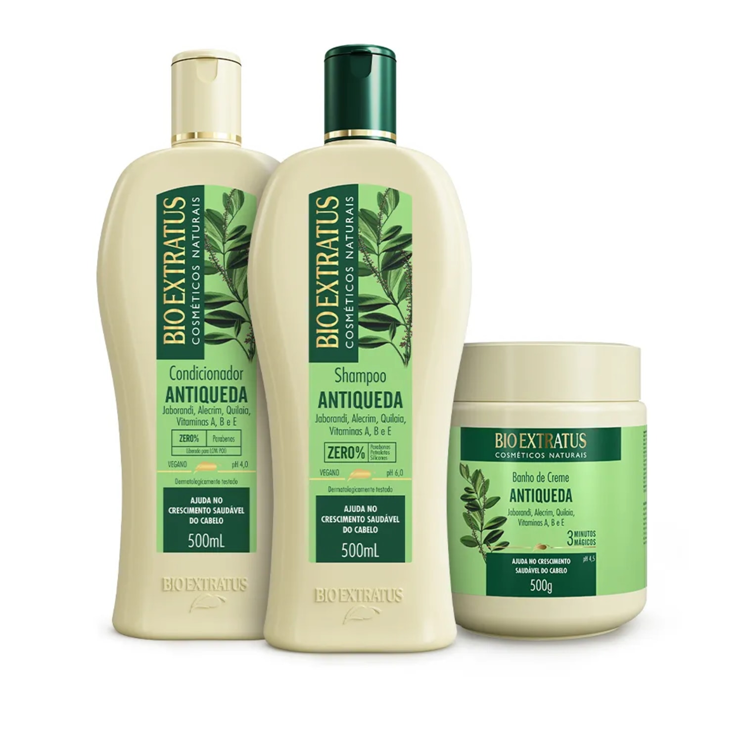 Kit Bio Extratus Jaborandi Antiqueda Trio de Cuidados (3 Produtos)