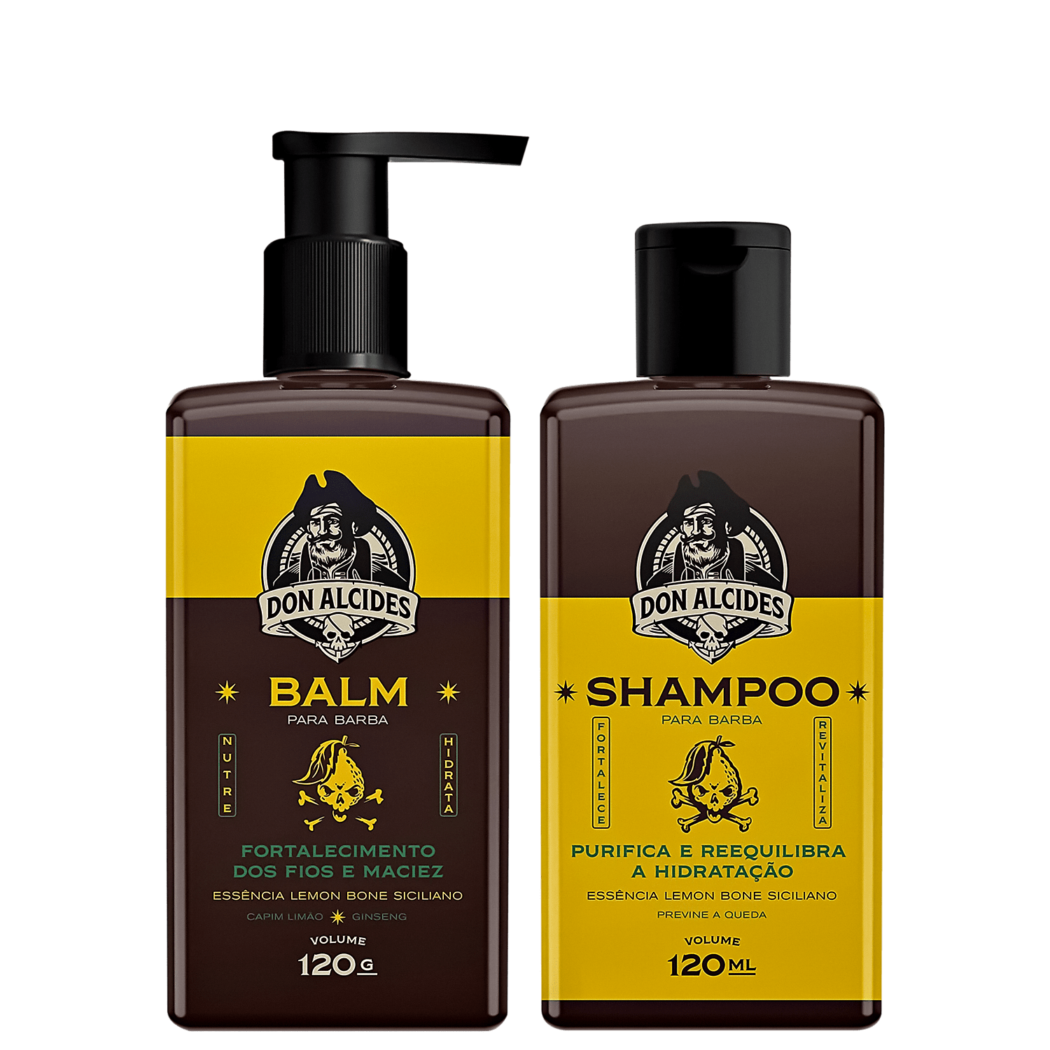 KIT BALM E SHAMPOO PARA BARBA DON ALCIDES LEMON BONE