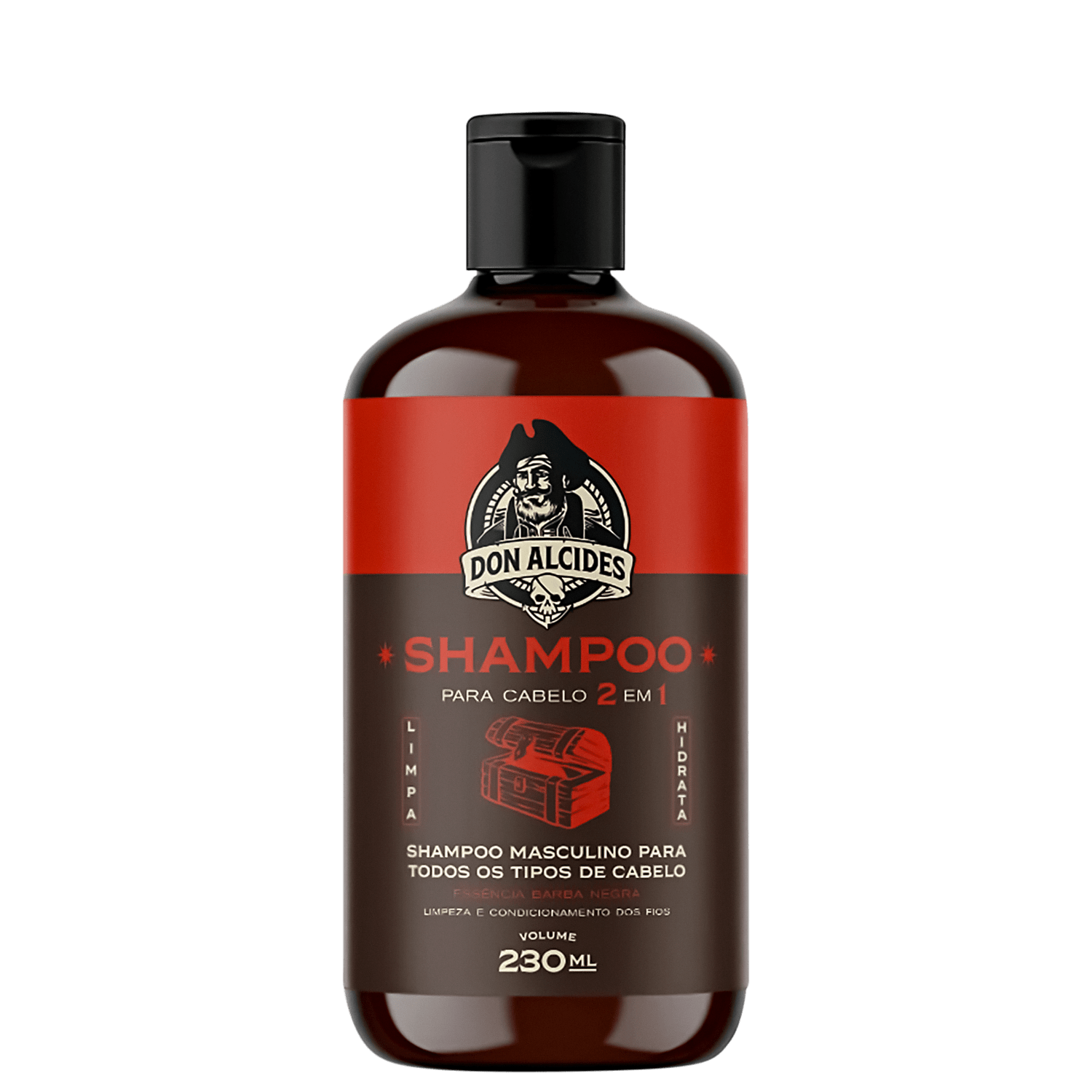 SHAMPOO 2 EM 1 230ML BARBA NEGRA DON ALCIDES