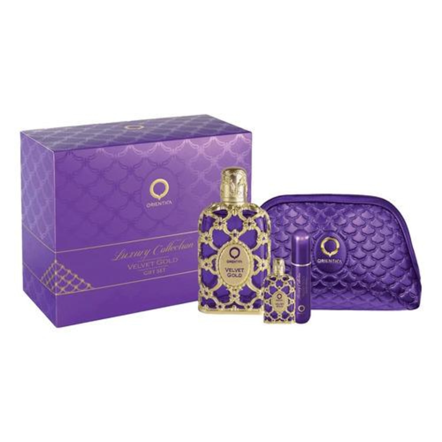 Conjunto Vevelt Gold Orientica Eau de Parfum + Atomizador + Travel Spray + Nécessaire