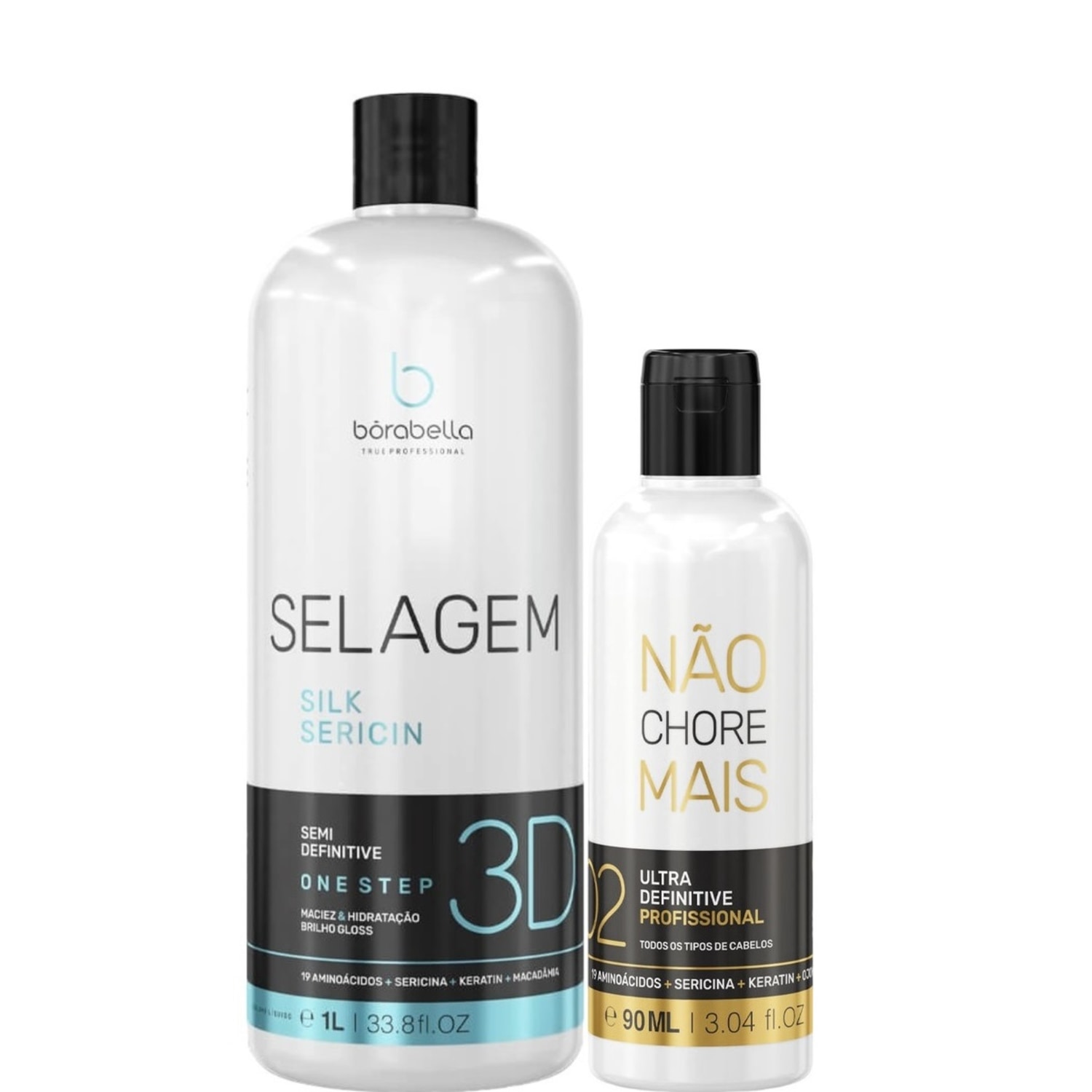Borabella Selagem 3D 1 Litro + Não Chore Mais Passo 2 - 90ml