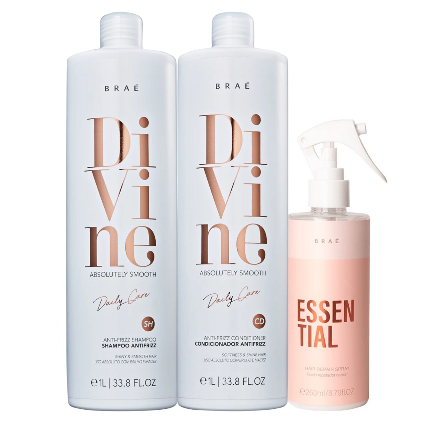 Kit Braé Divine Essential Trio Salon (3 Produtos)