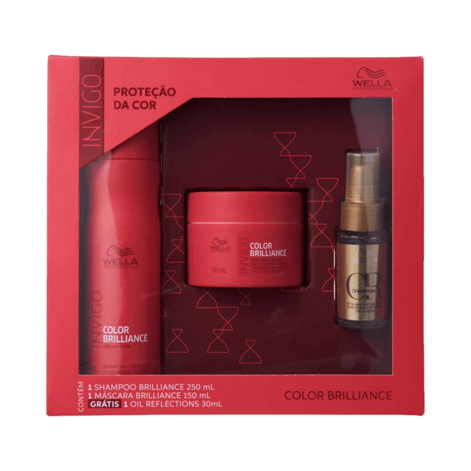 Kit Wella Professionals Invigo Color Brilliance + Oil Reflections Caixa (3 Produtos)