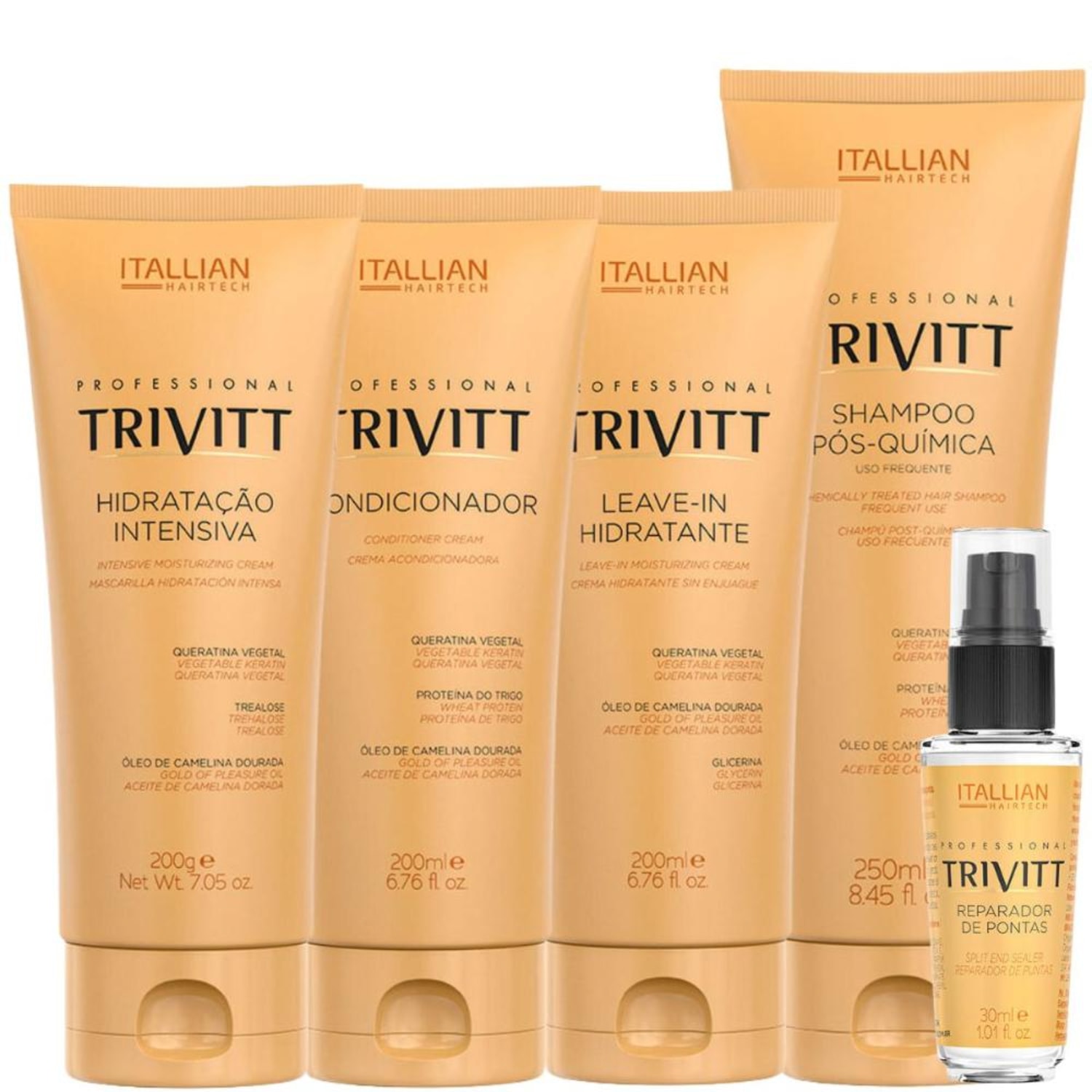 Trivitt - Kit Home Care com Hidratação 3 Produtos + Leave In + Reparador de Pontas