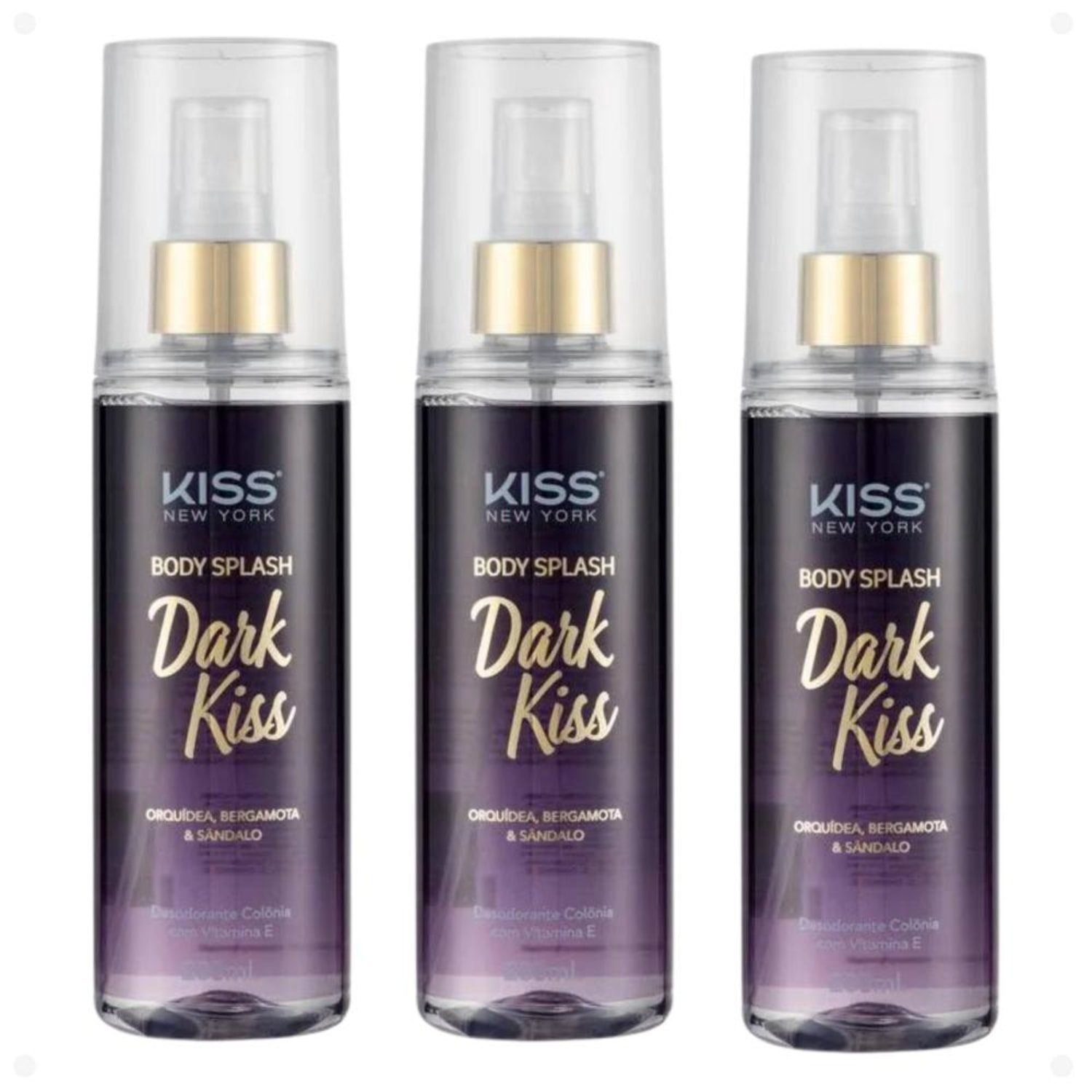 Kit Kiss New York Body Splash Dark Kiss (3 Unidades)