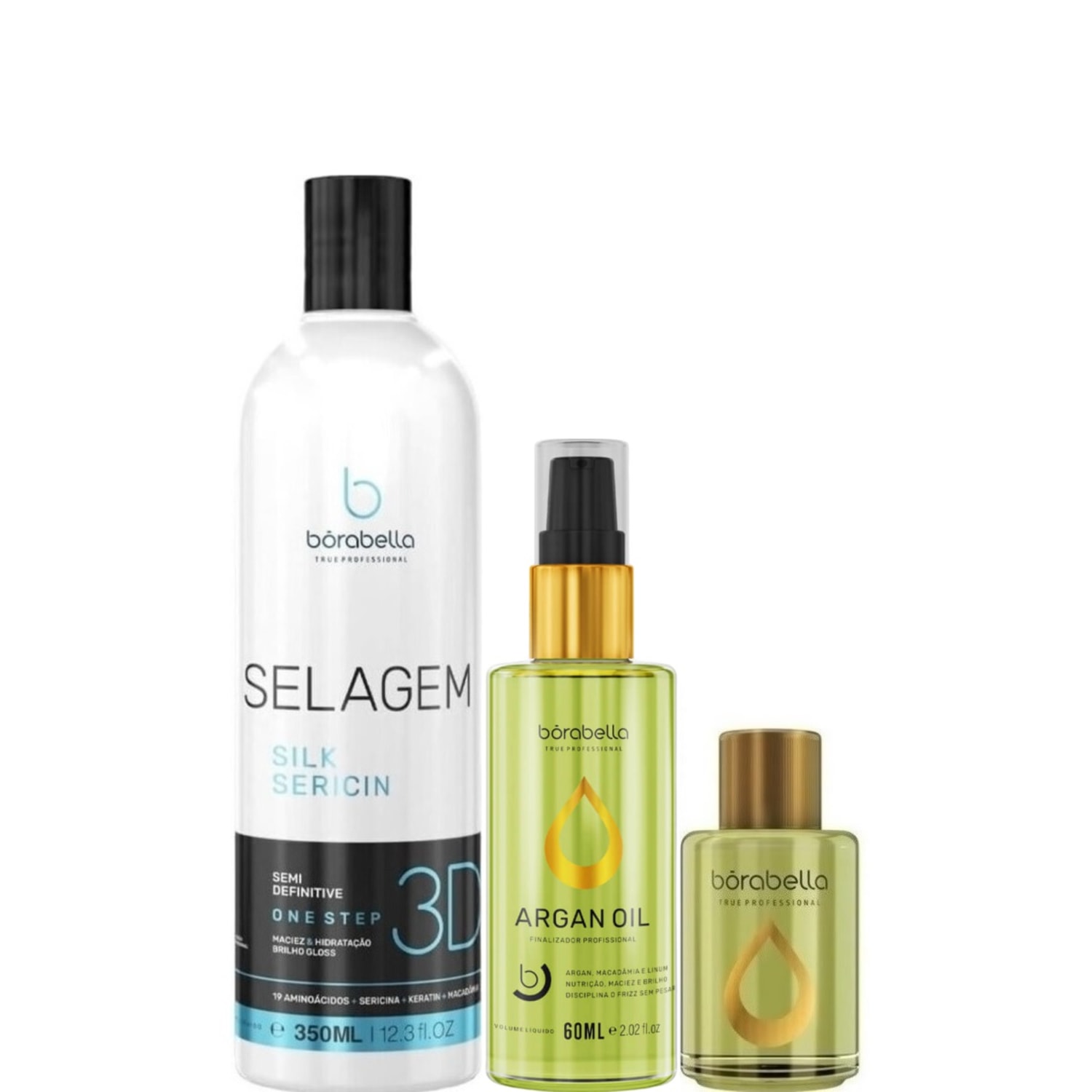 Kit Borabella Organic 3D Argan Oil Double (3 Produtos)
