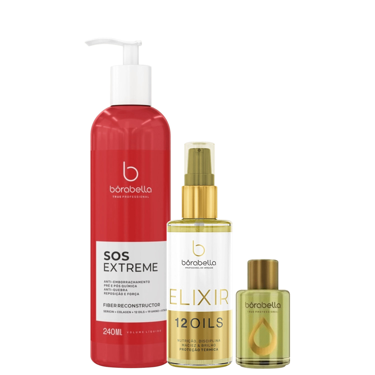 Kit Borabella SOS Elixir Argan Oil (3 Produtos)