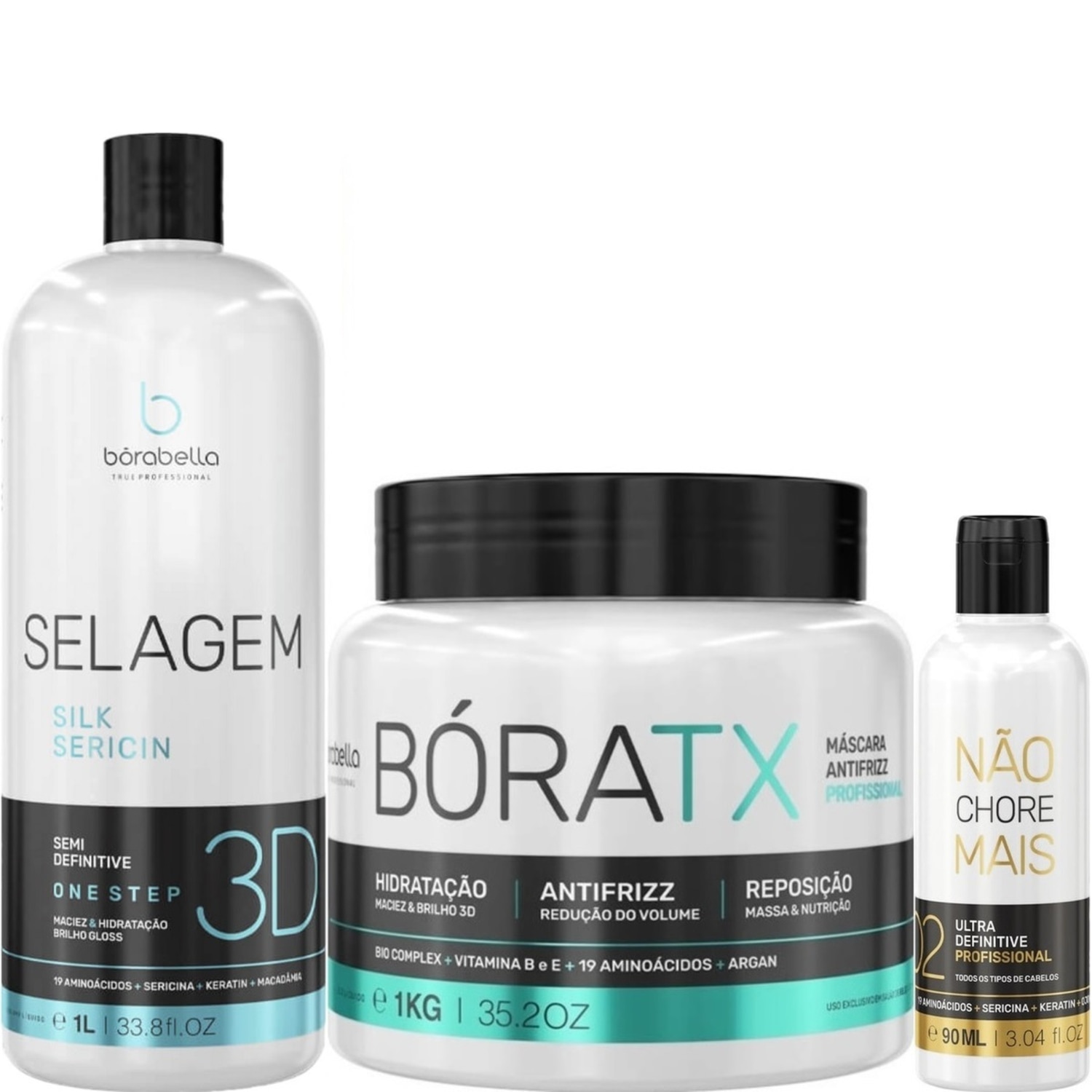 Kit Borabella Organic 3D BoraTX Não Chore Mais (3 Produtos)