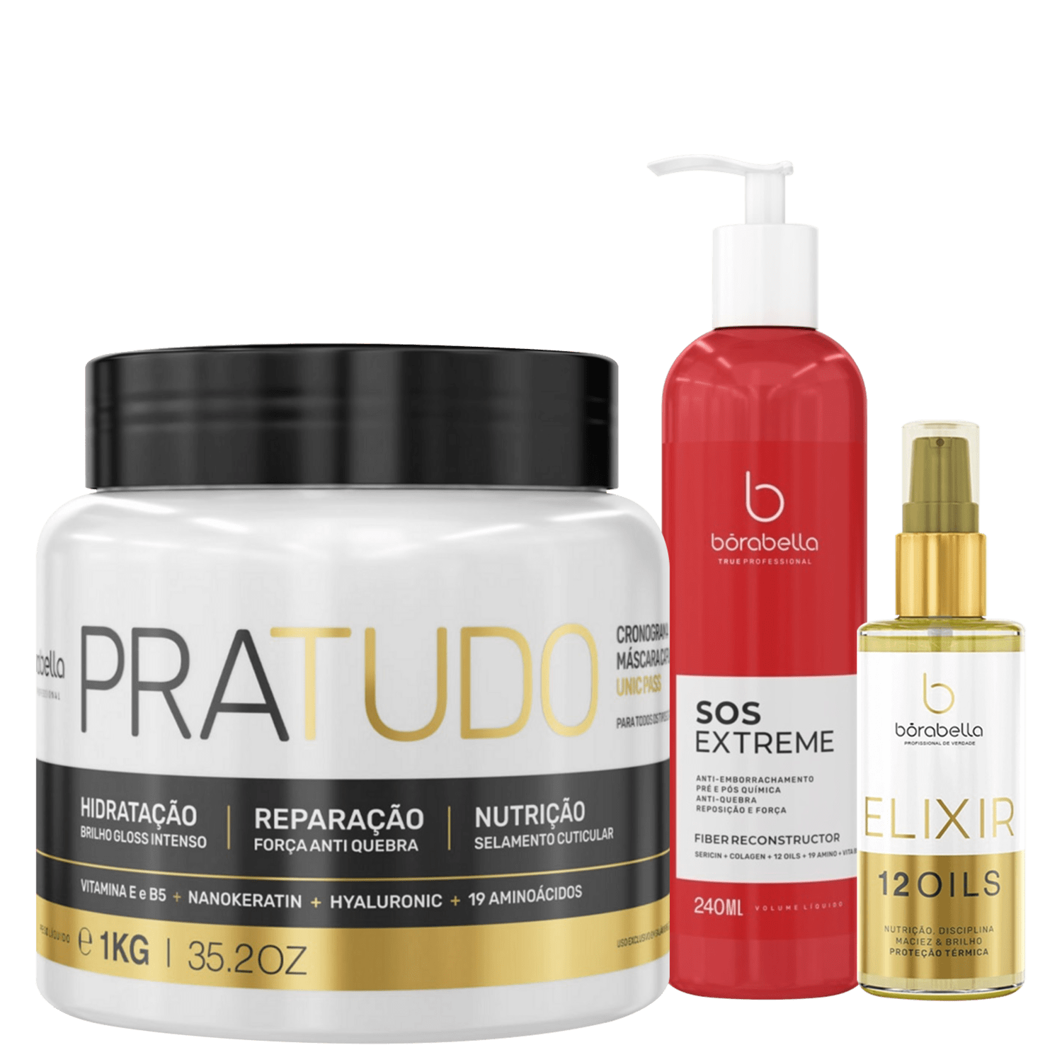 Kit Borabella Pra Tudo Pro SOS Elixir (3 Produtos)