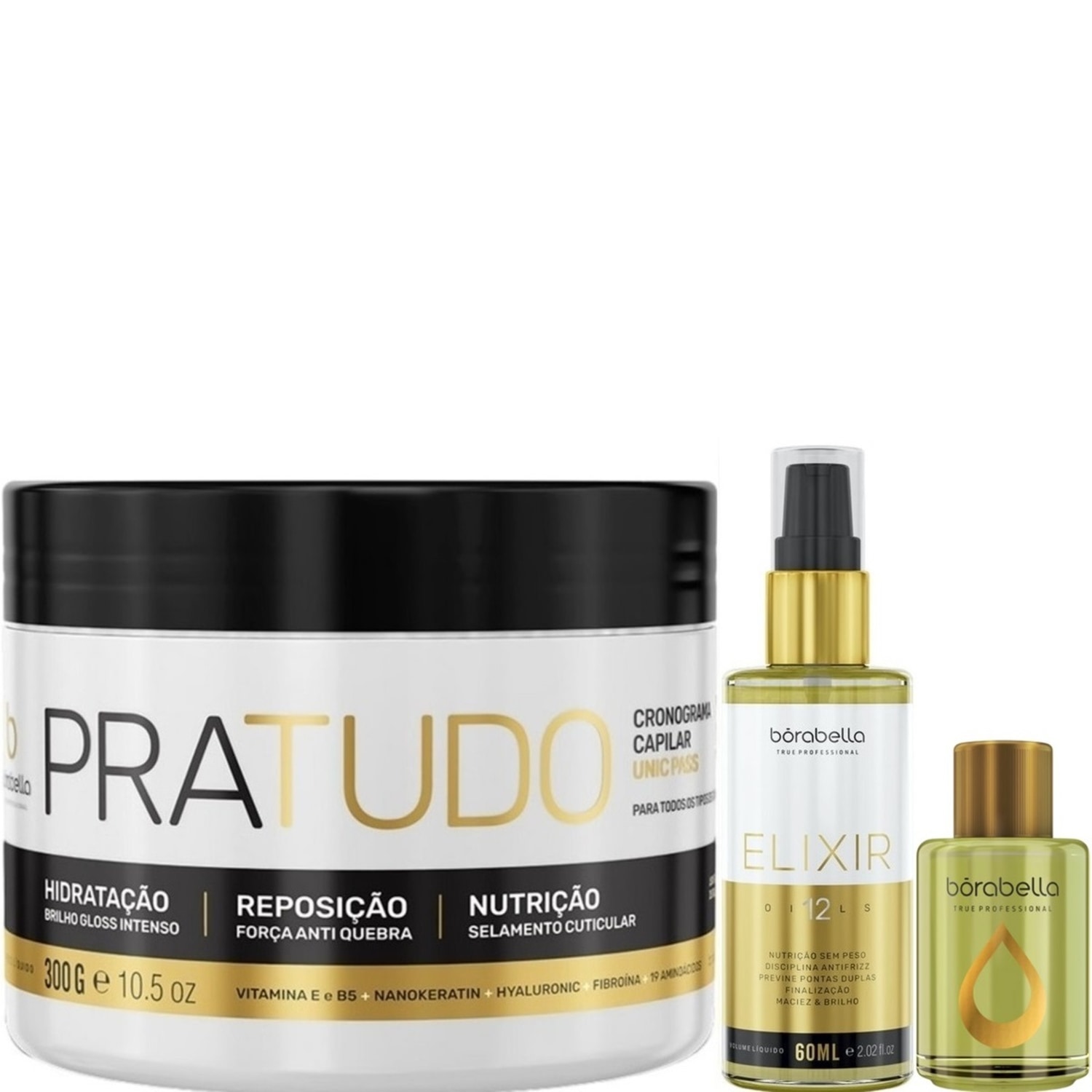 Kit Borabella Pra Tudo Argan Oil Elixir (3 Produtos)