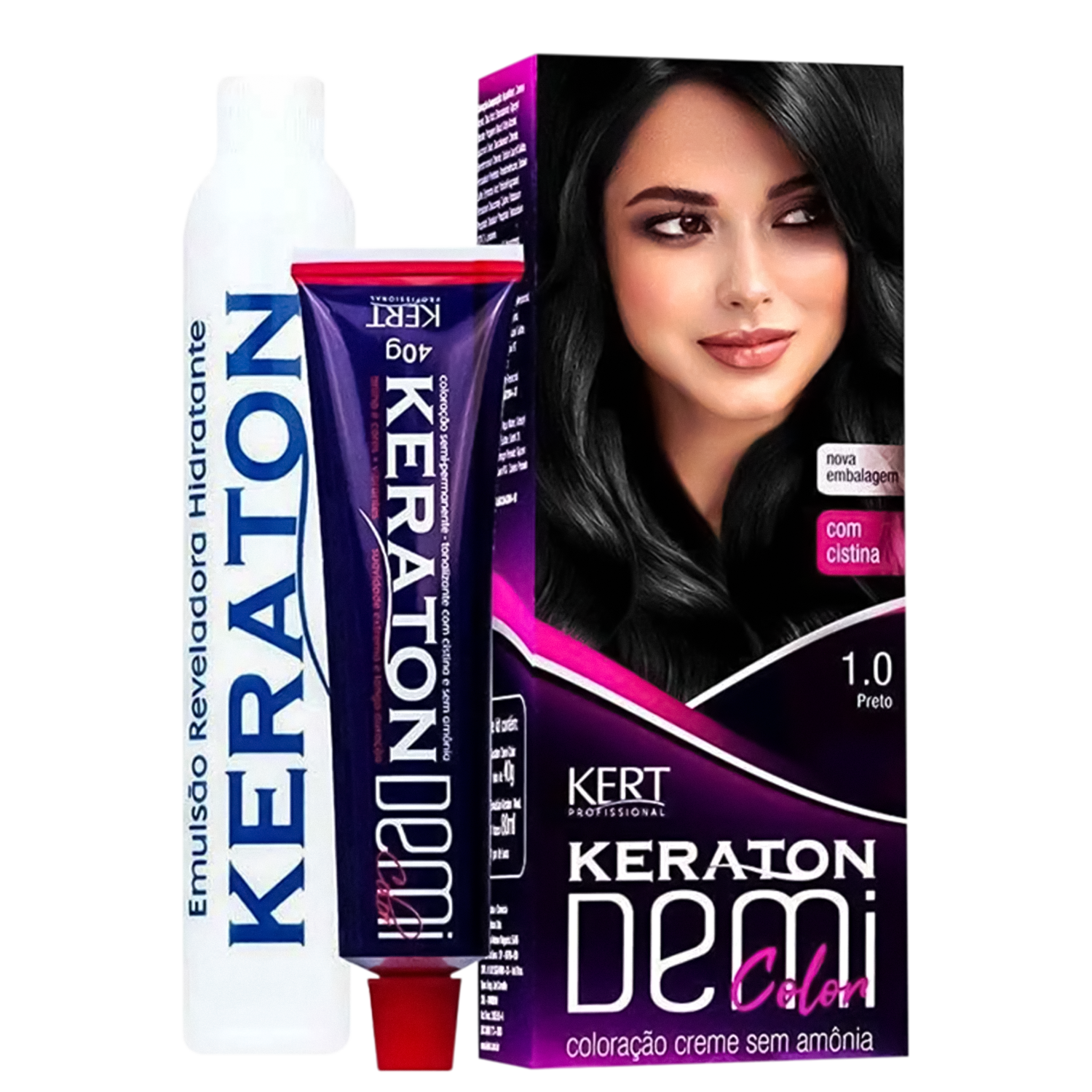 Keraton Demi Color 1.0 Preto - Tonalizante 40g