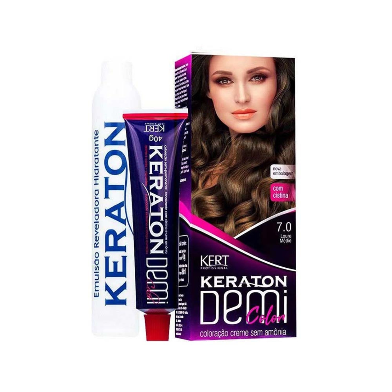 Keraton Demi Color 7.0 Louro Médio - Tonalizante 40g