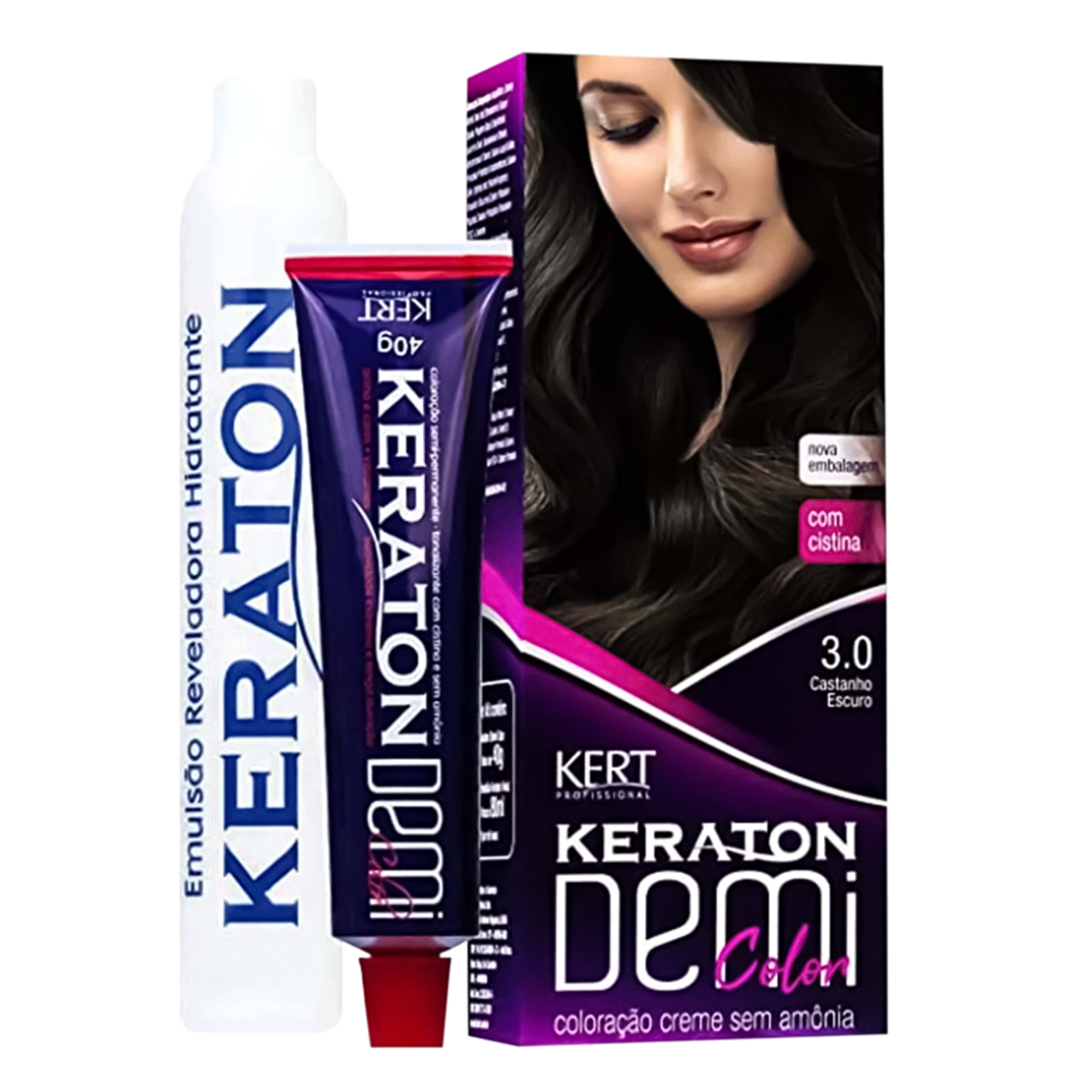 Keraton Demi Color 3.0 Castanho Escuro - Tonalizante 40g