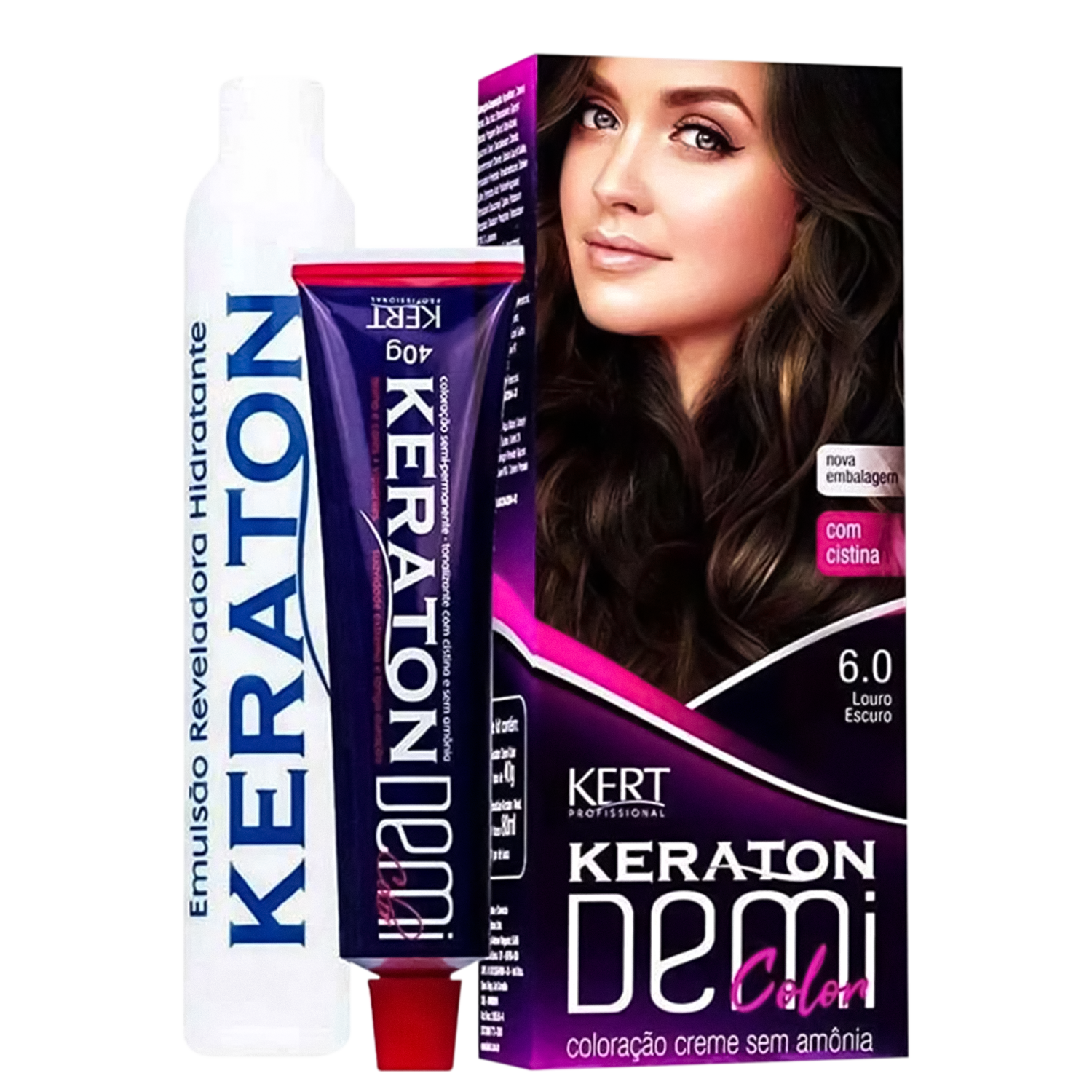Keraton Demi Color 6.0 Louro Escuro - Tonalizante 40g