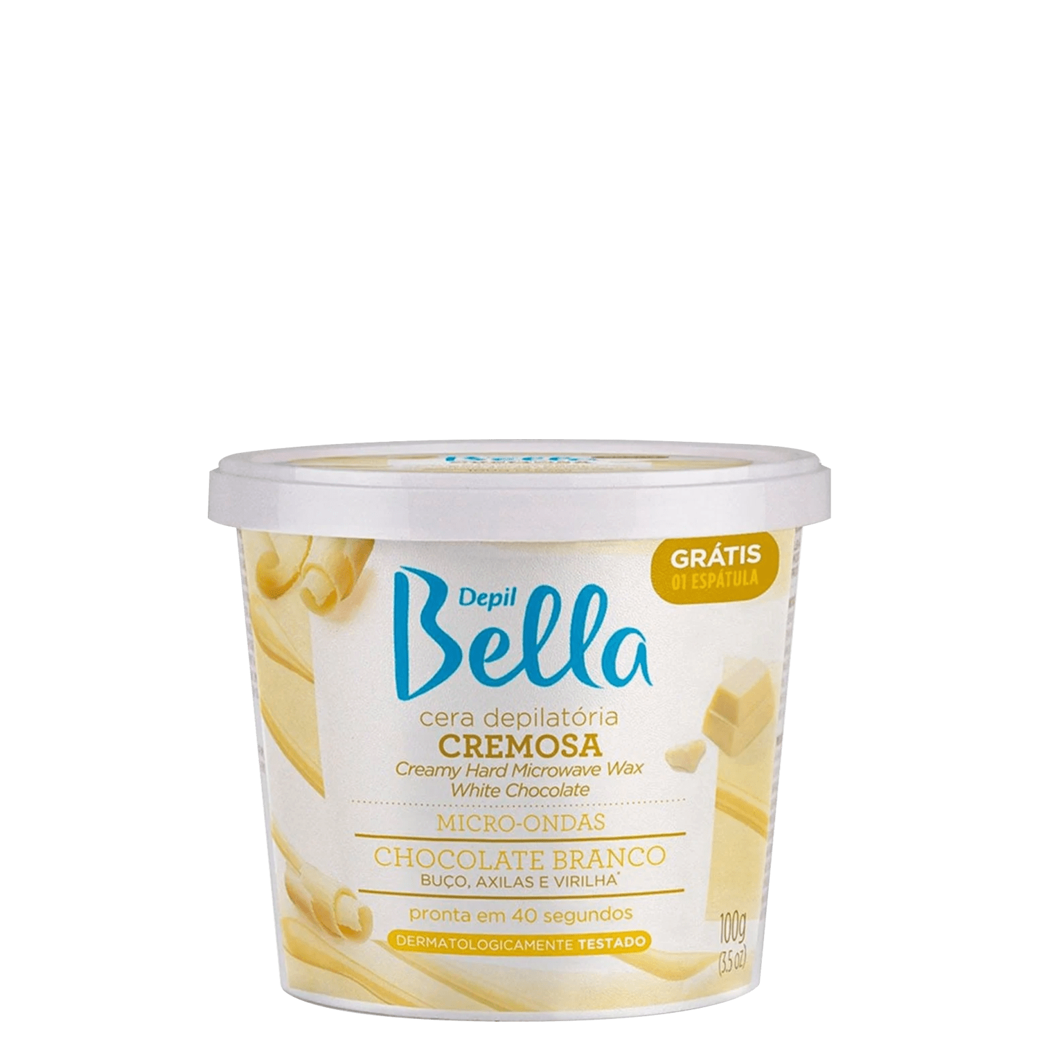 Depil Bella Chocolate Branco - Cera Depilatória para Micro-Ondas 200g