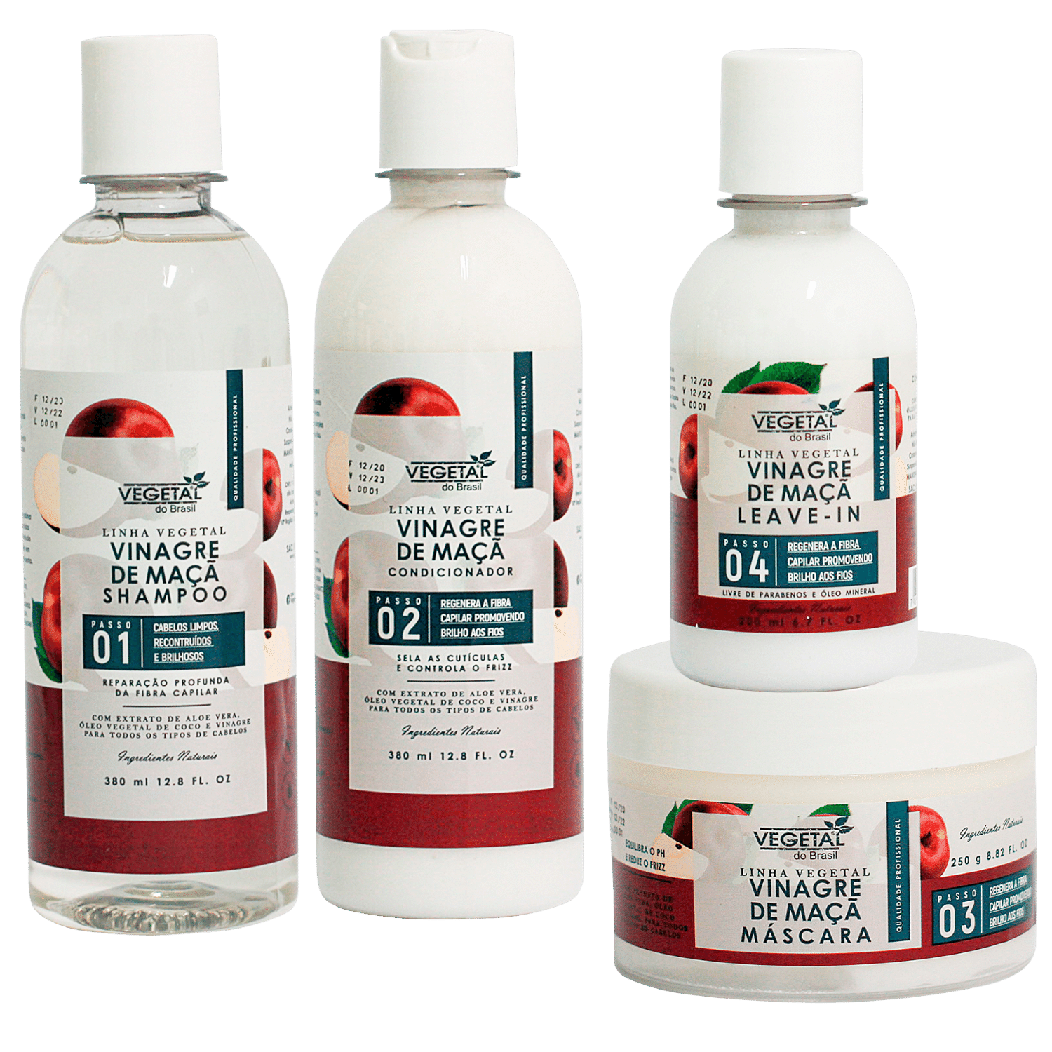 Kit Vegetal do Brasil Vinagre de Maçã (4 Produtos)