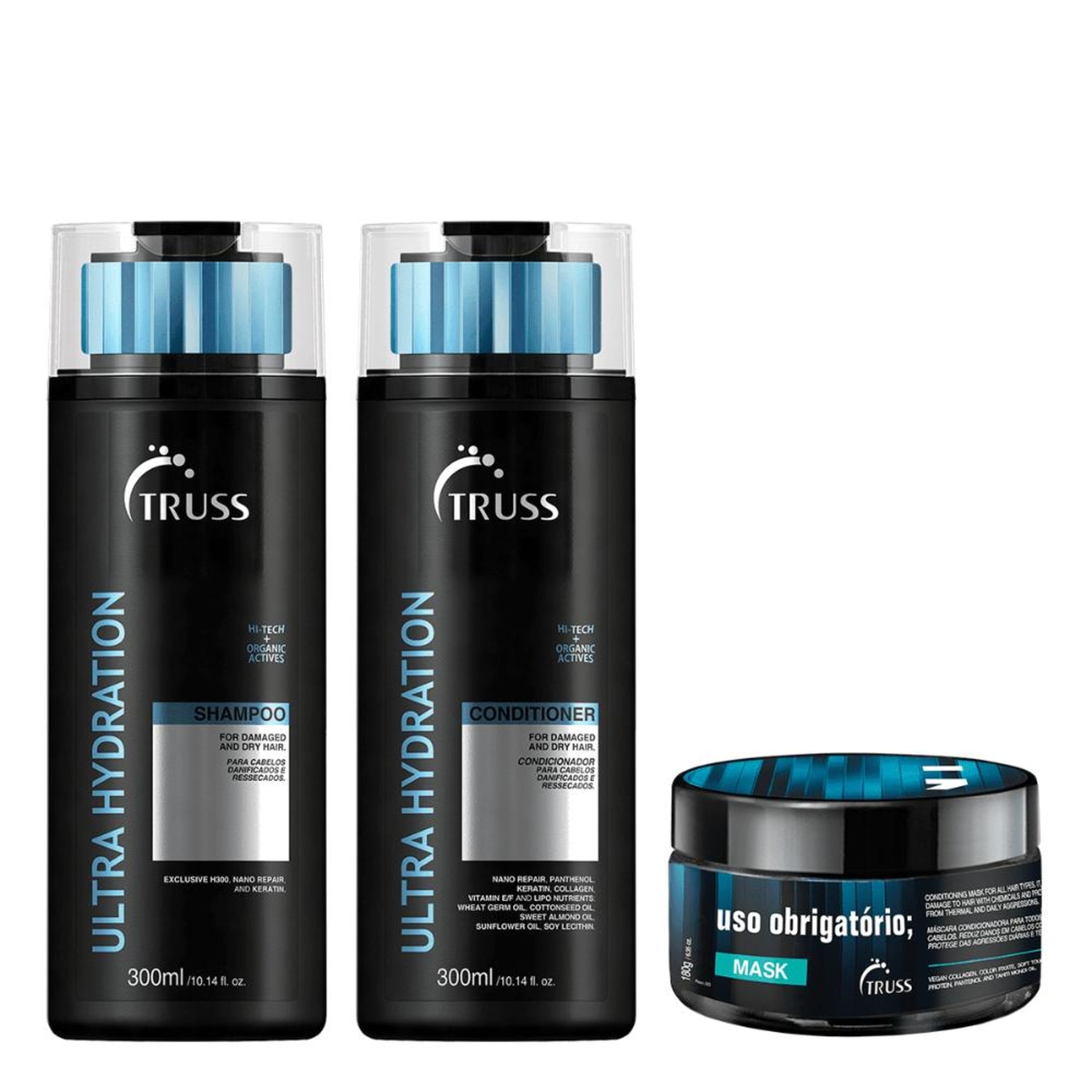 Kit Ultra Hydration Shampoo + Condicionador e Máscara Uso Obrigatório - Truss