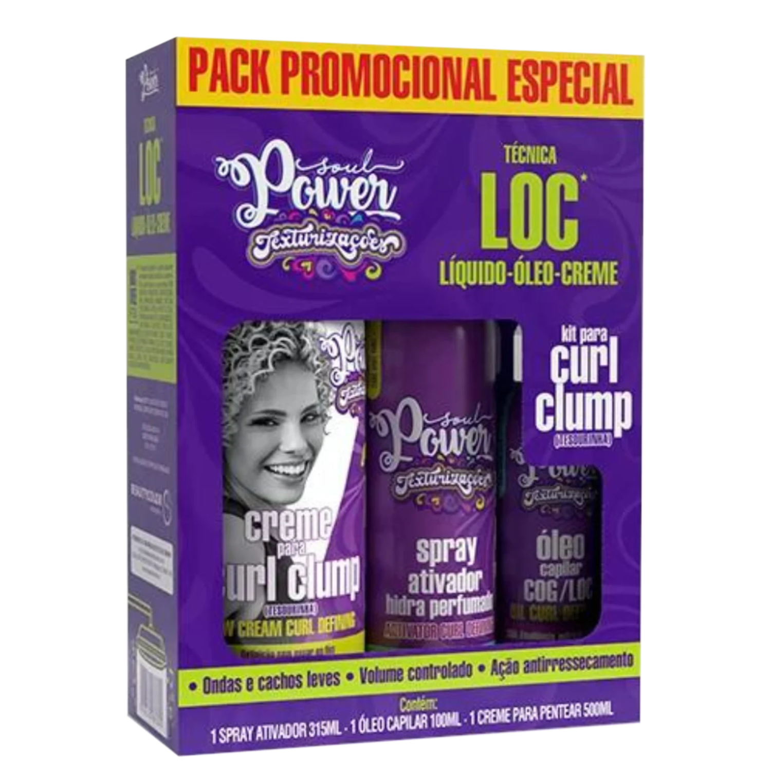 Kit Texturizações Curl Clump (Tesourinha) Soul Power - Técnica LOC