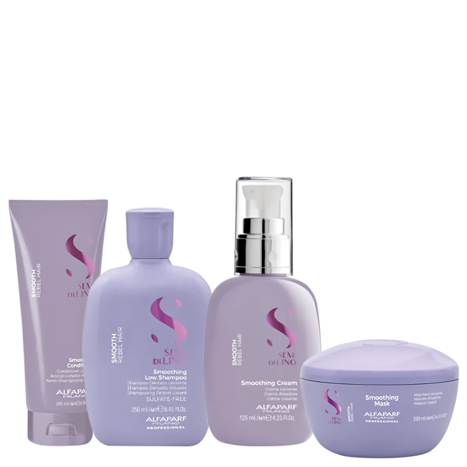 Kit Alfaparf Semi Di Lino Smooth Quarteto Basic (4 Produtos)