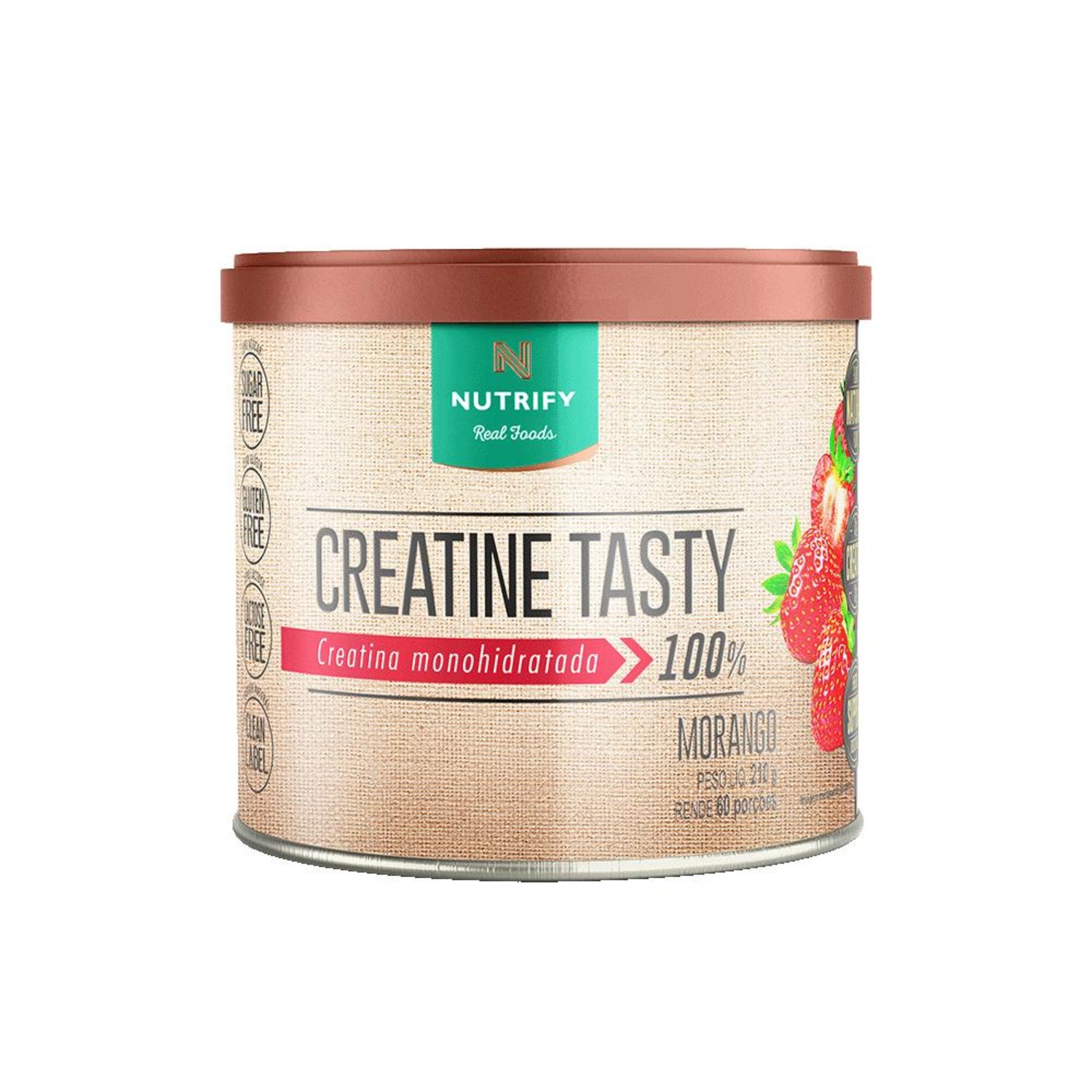 Nutrify Creatine Tasty Creatina Monohidratada 100% Morango - Suplemento Alimentar em Pó 210g