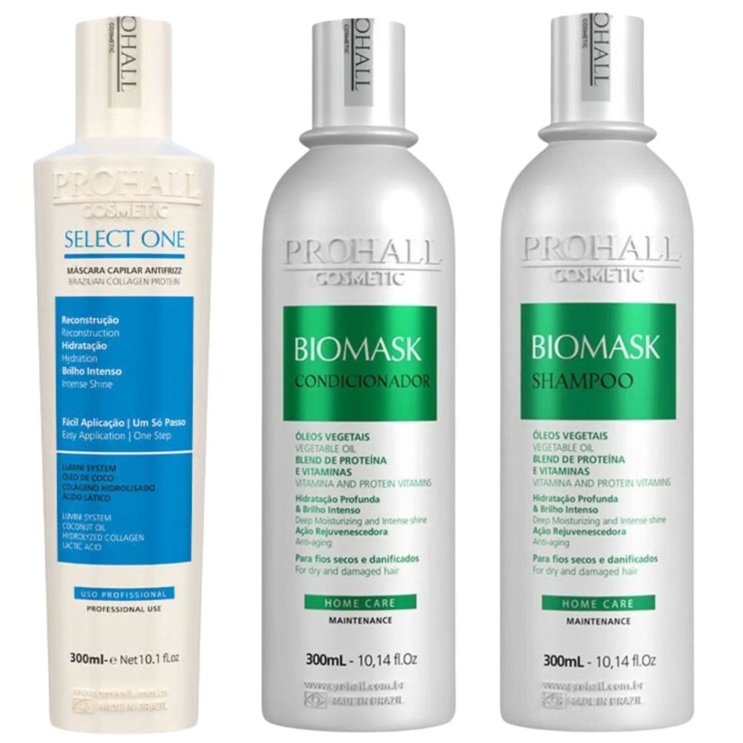 Kit Prohall Cosmetic Select One + Biomask Home Care (3 Produtos)