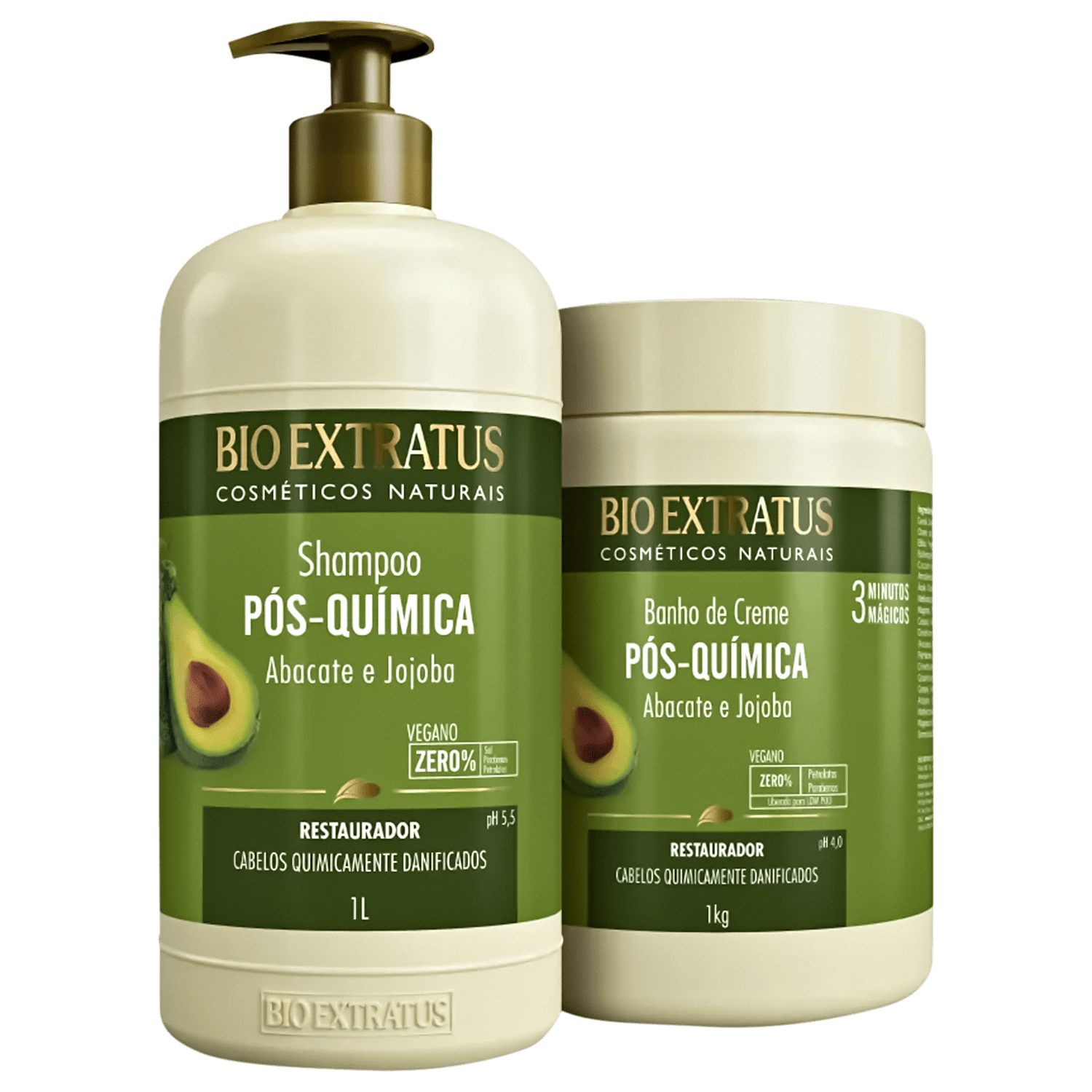 Kit Bio Extratus Pós Quimica Shampoo + Banho de Creme 1L/Kg