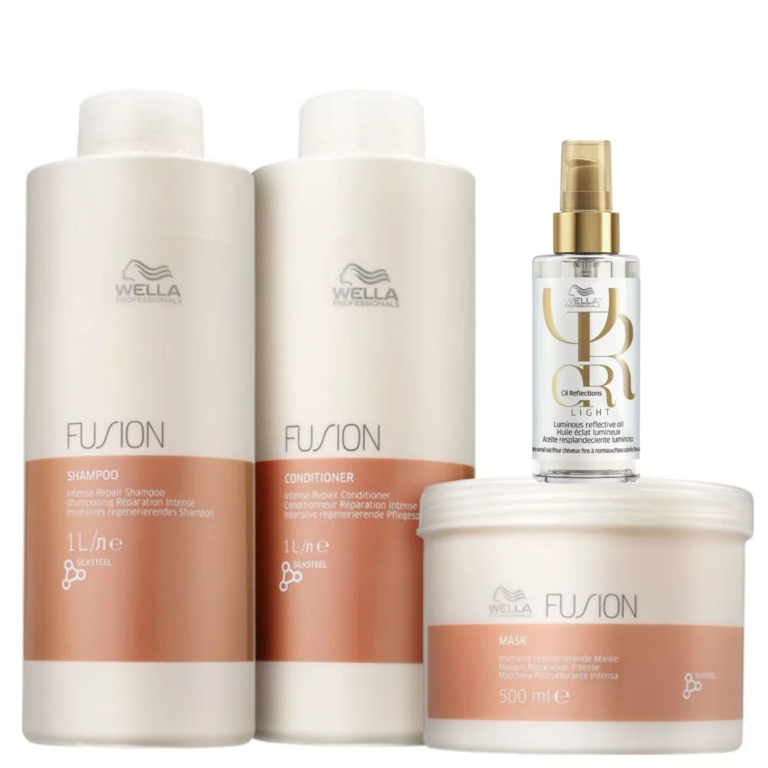 Kit Wella Professionals Fusion Oil Reflections Light (4 Produtos)