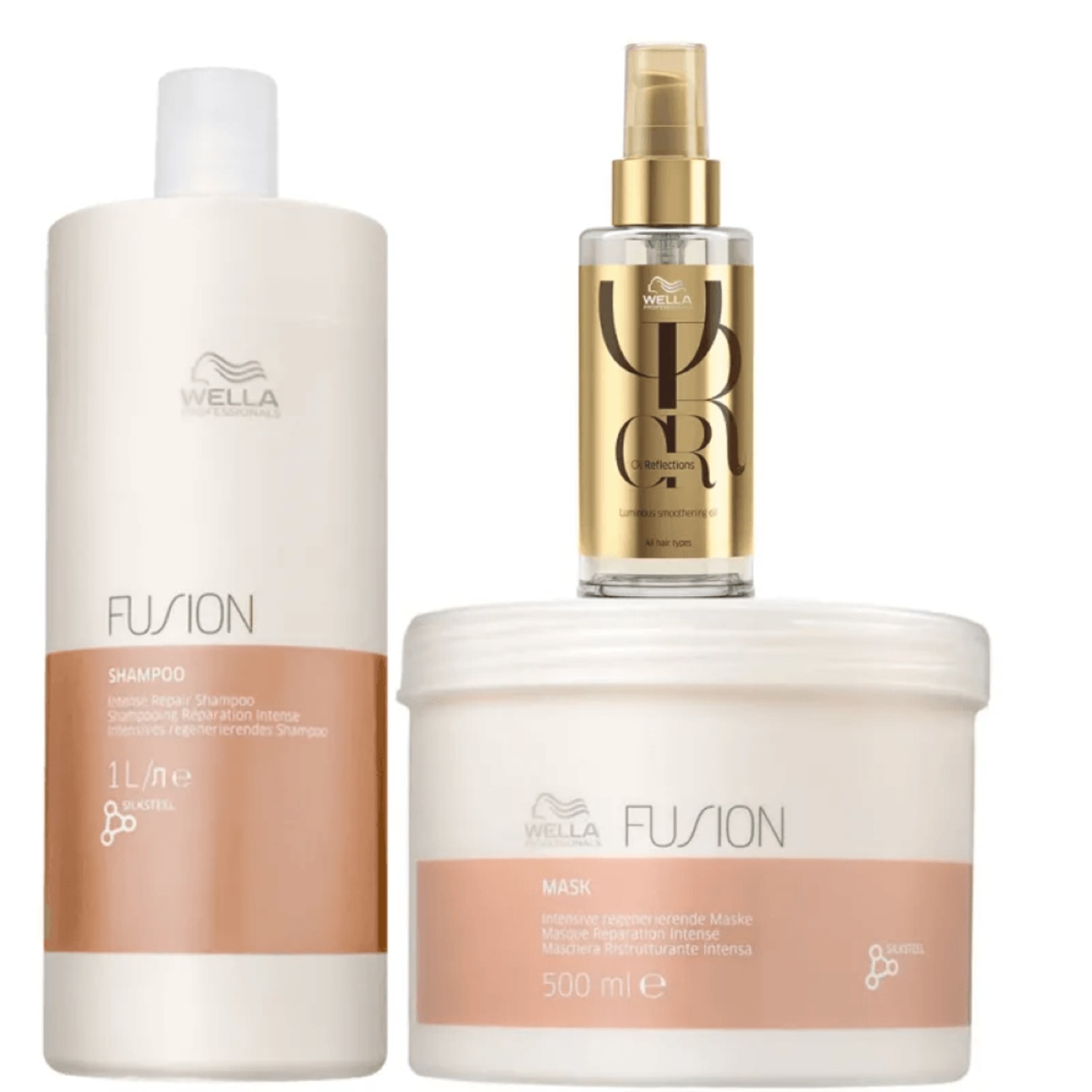 Kit Wella Professionals Fusion Oil Reflections Salon (3 Produtos)