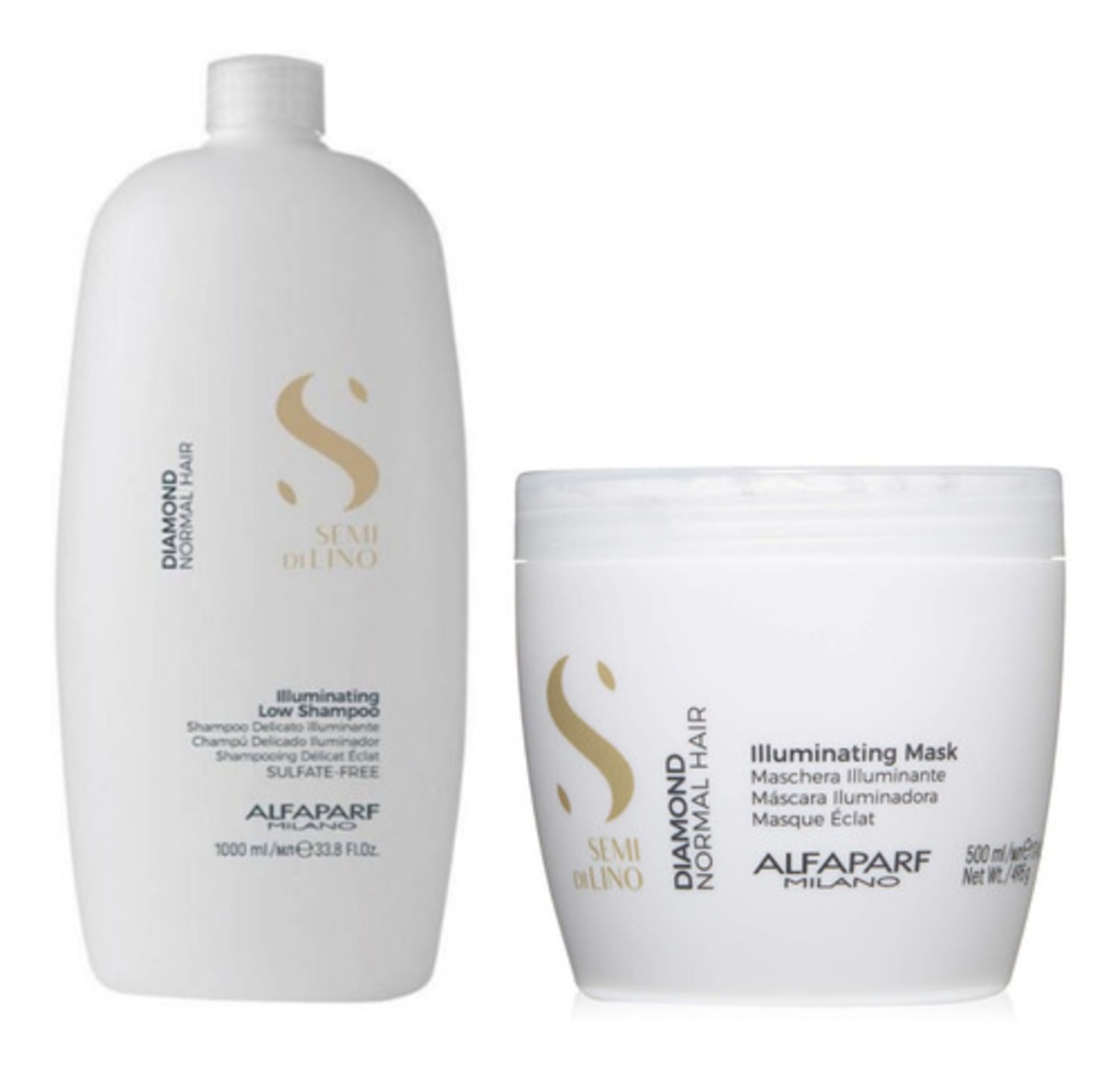 Kit Semi Di Lino Diamond Shampoo 1 Litro E Máscara De 500ml