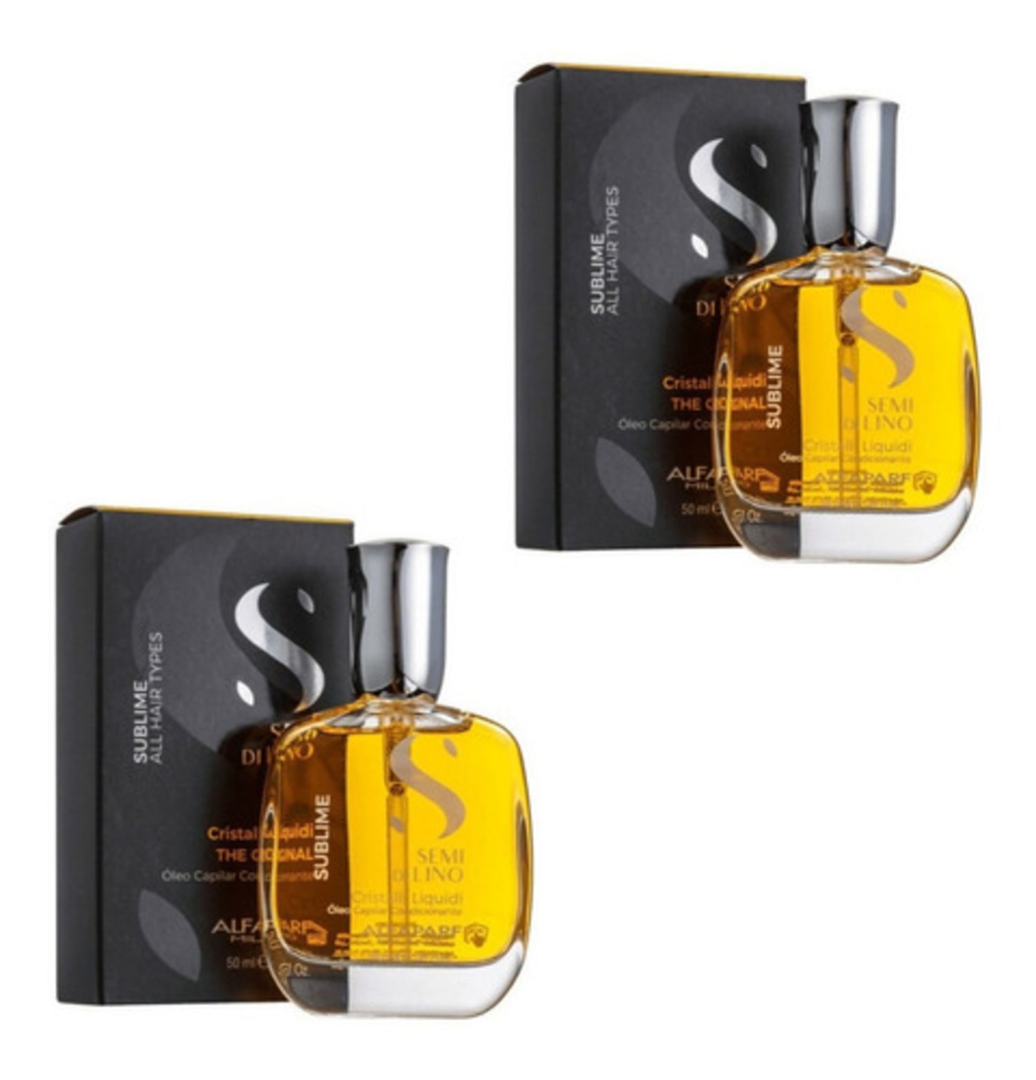 Kit 2 Óleos Alfaparf Semi Di Lino Cristalli Liquid 50ml