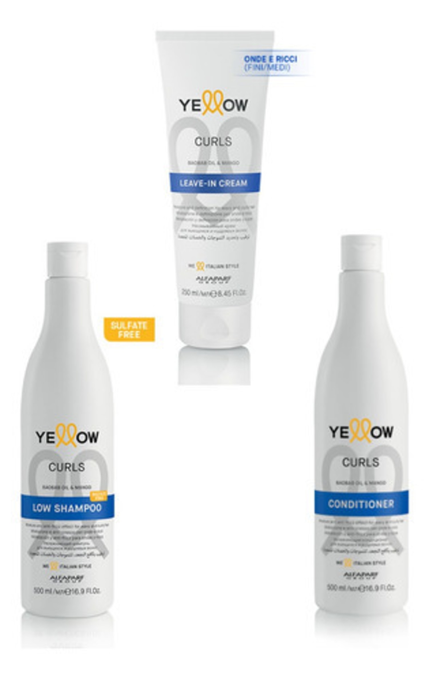 Shampoo Condicionador 500ml e Leave In 250ml Yellow Curls