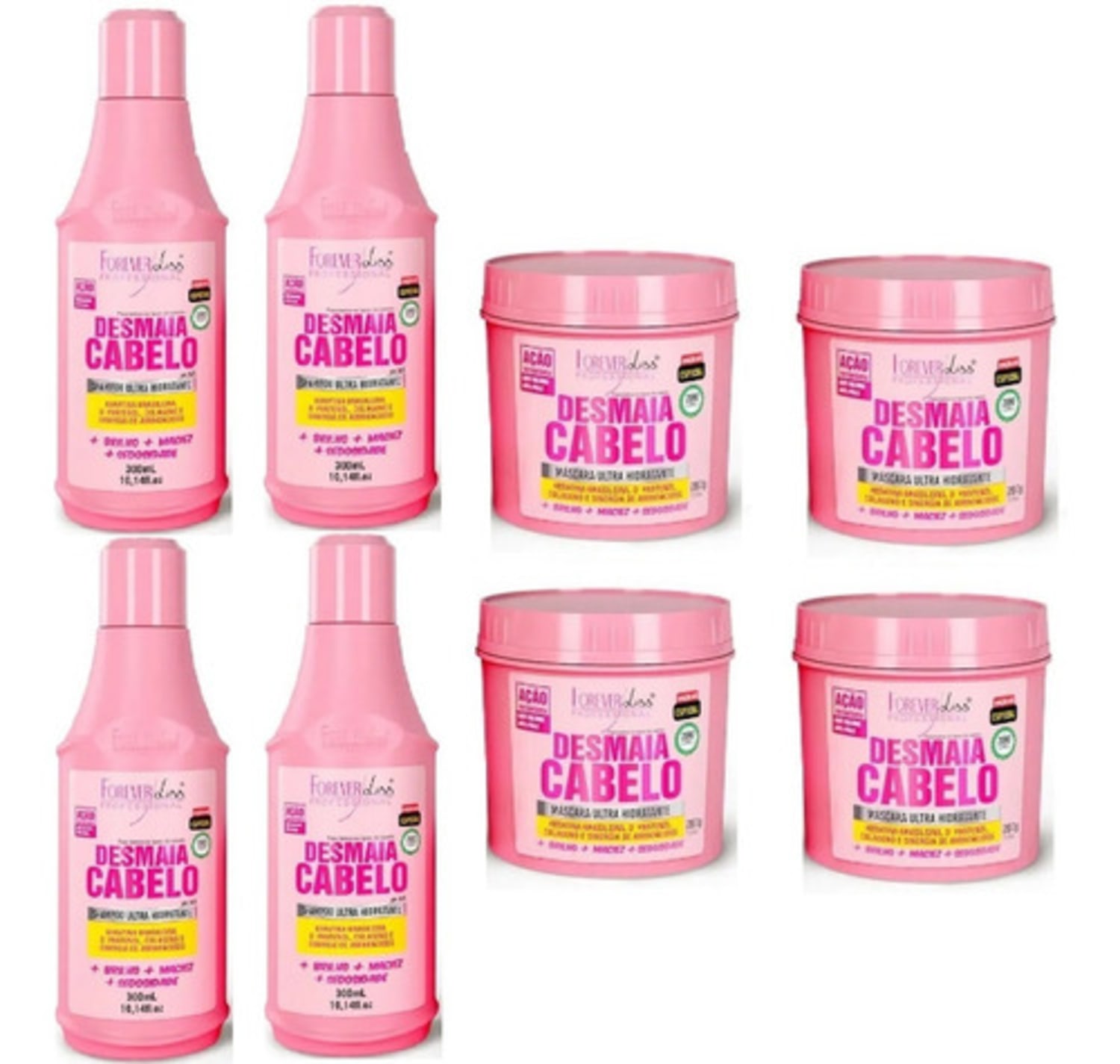 Kit Forever Liss Shampoo E Mascara Desmaia Cabelo 4 Kits