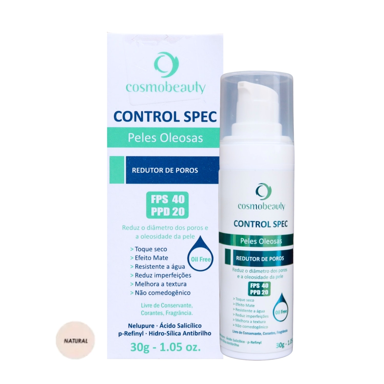 Control Spec Redutor de Poros Filtro Solar FPS 40 30g - Natural