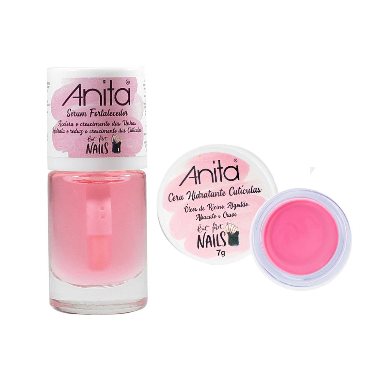 Kit Anita Sérum Fortaceledor e Cera Hidratante Para Cutículas