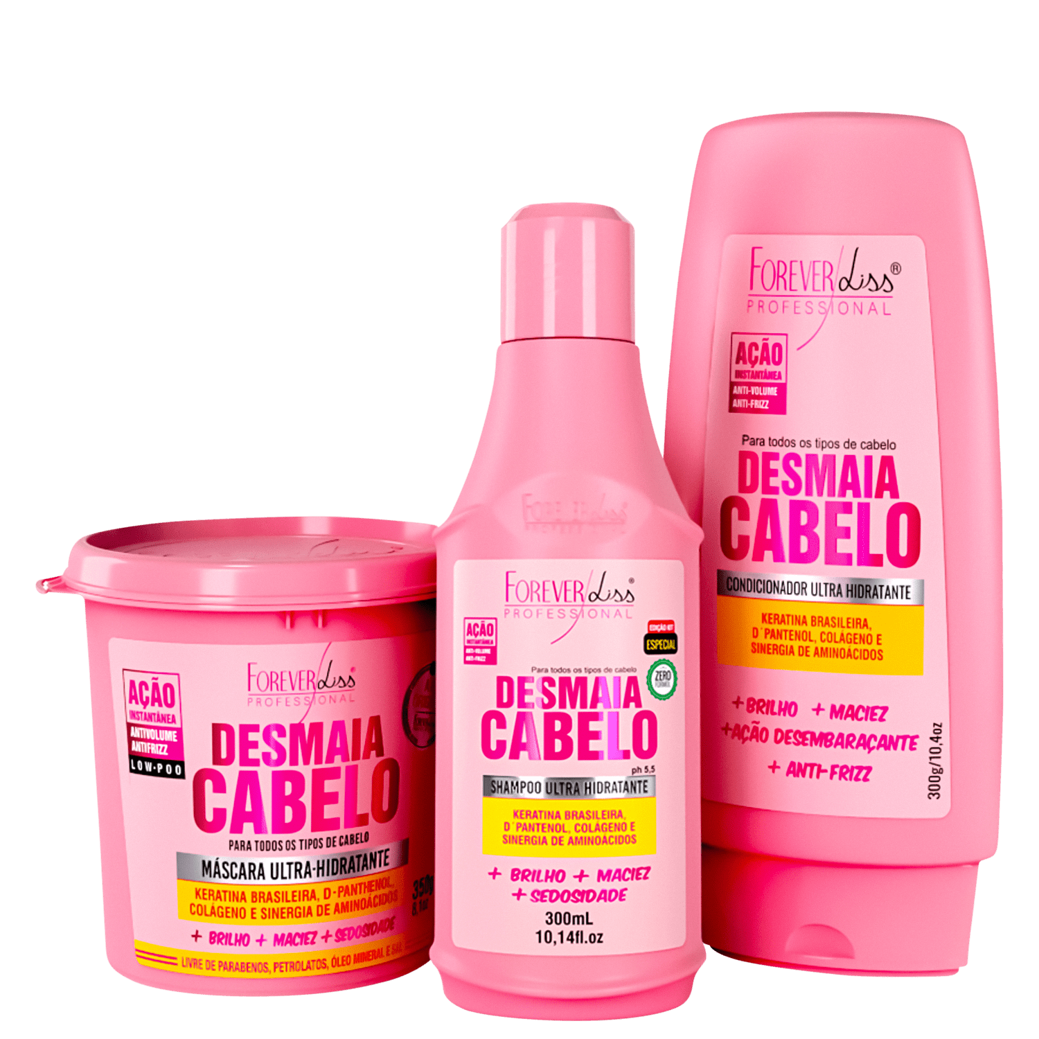 Kit Forever Liss Professional Desmaia Cabelo Completo (3 Produtos)