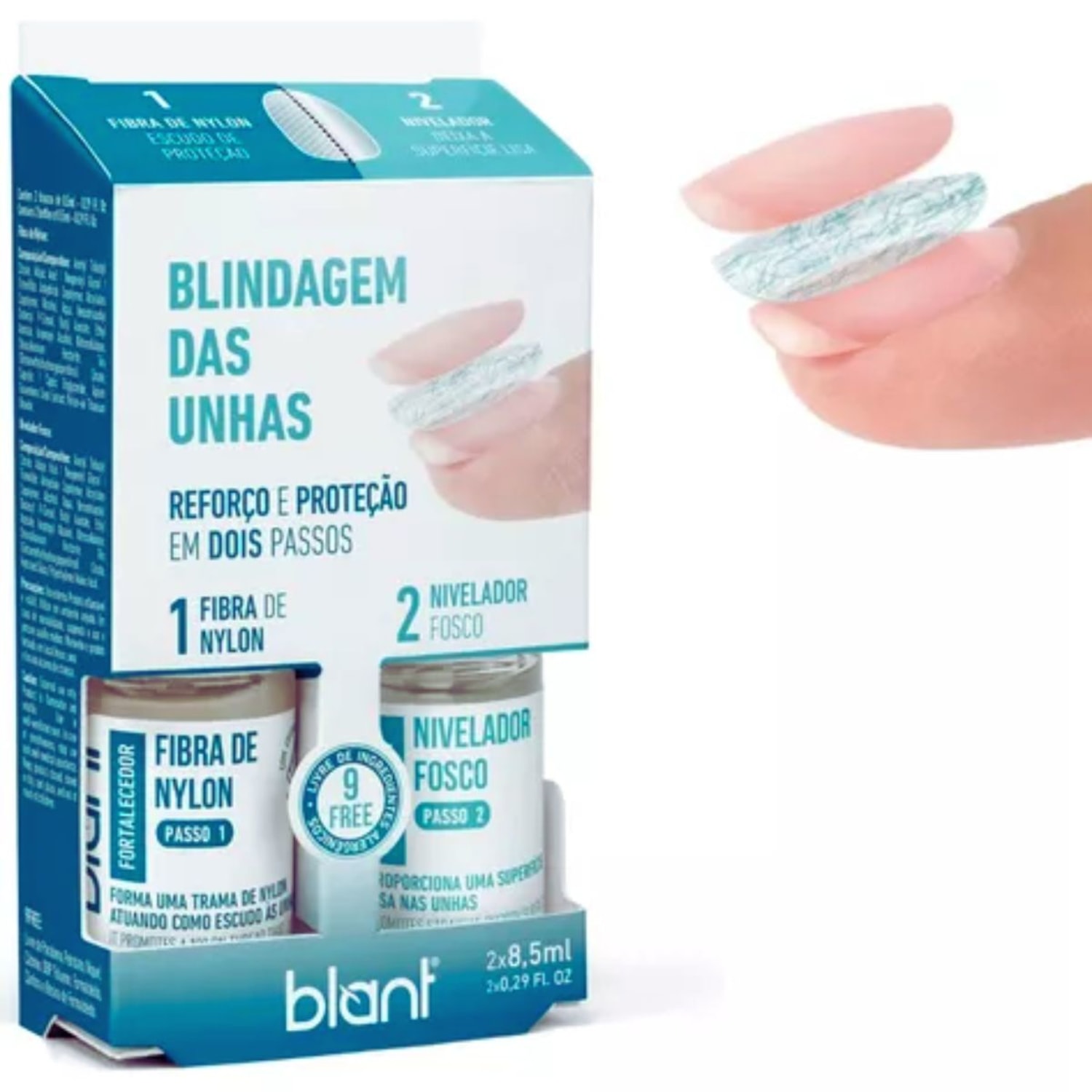 Kit Blindagem Unhas Fortalecedor Fibra Nylon Nivelador Fosco