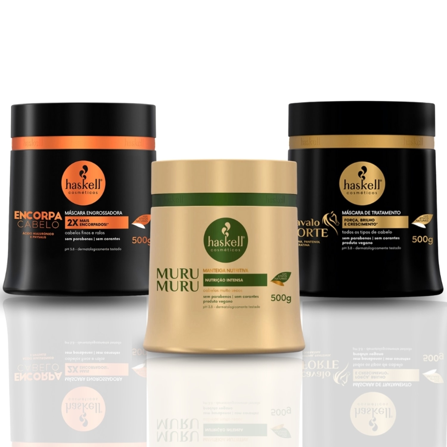 Cronograma Capilar Haskell Encorpa + Murumurú + Cavalo Forte 500g