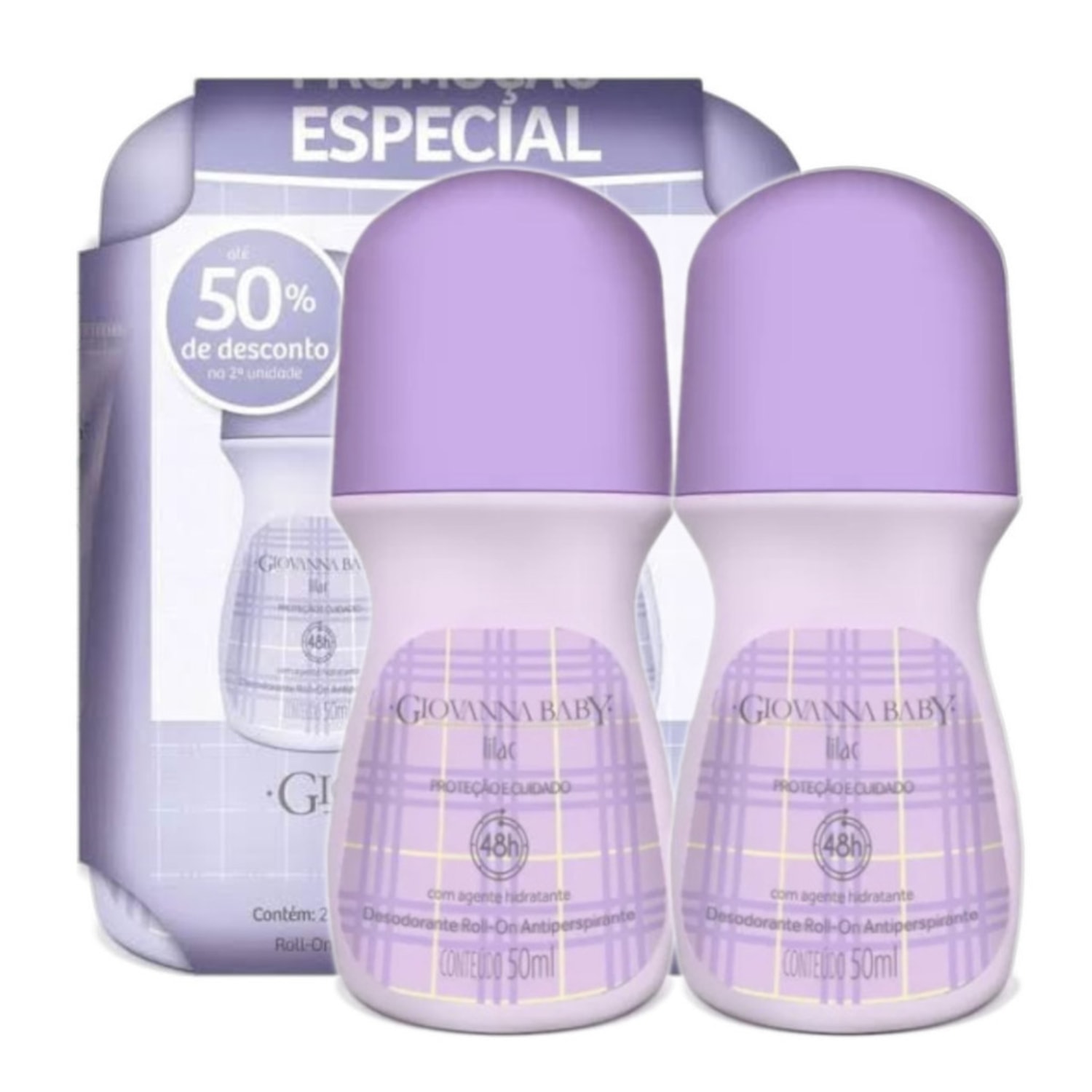 Kit 2 Desodorantes Roll-on Giovanna Baby 50ml - Lilac