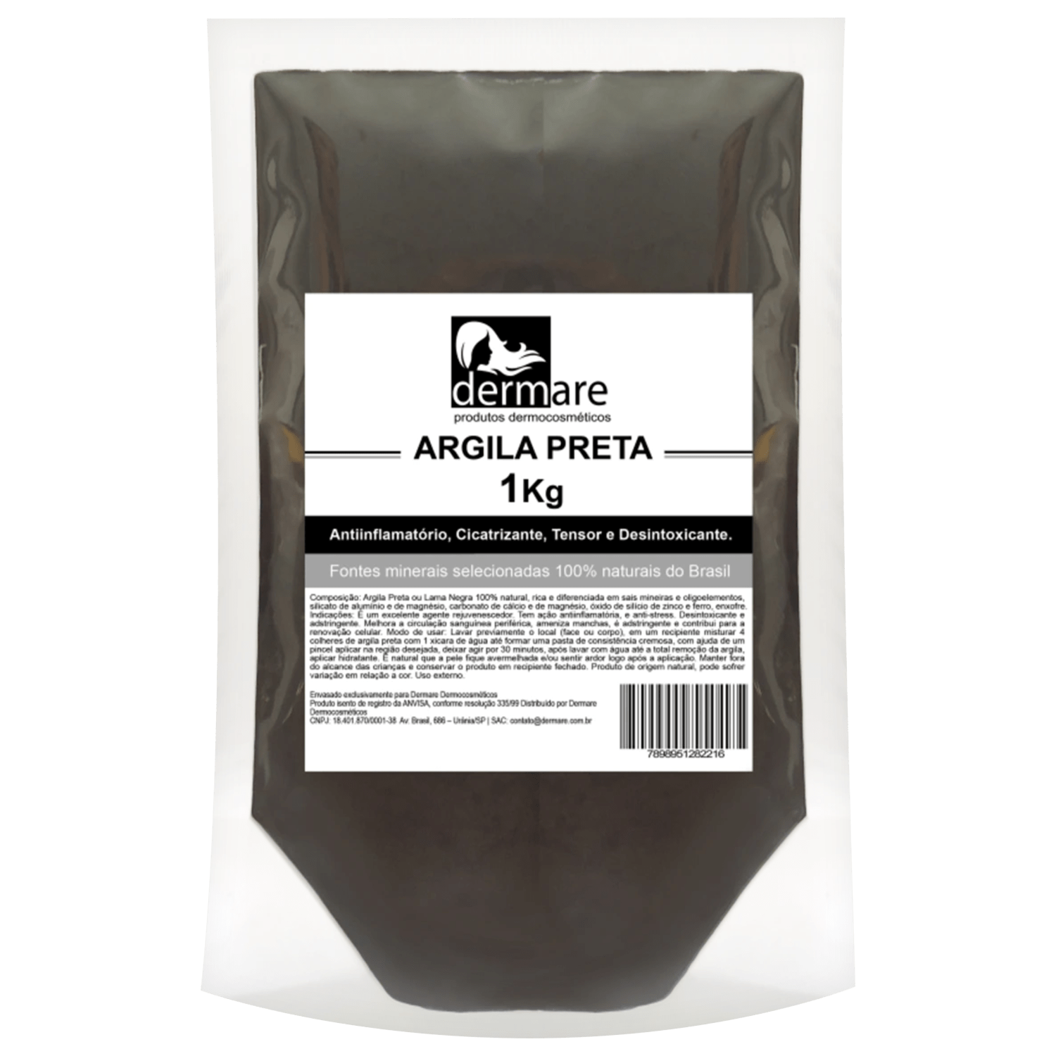 Dermare Argila Preta - Máscara Facial 1kg