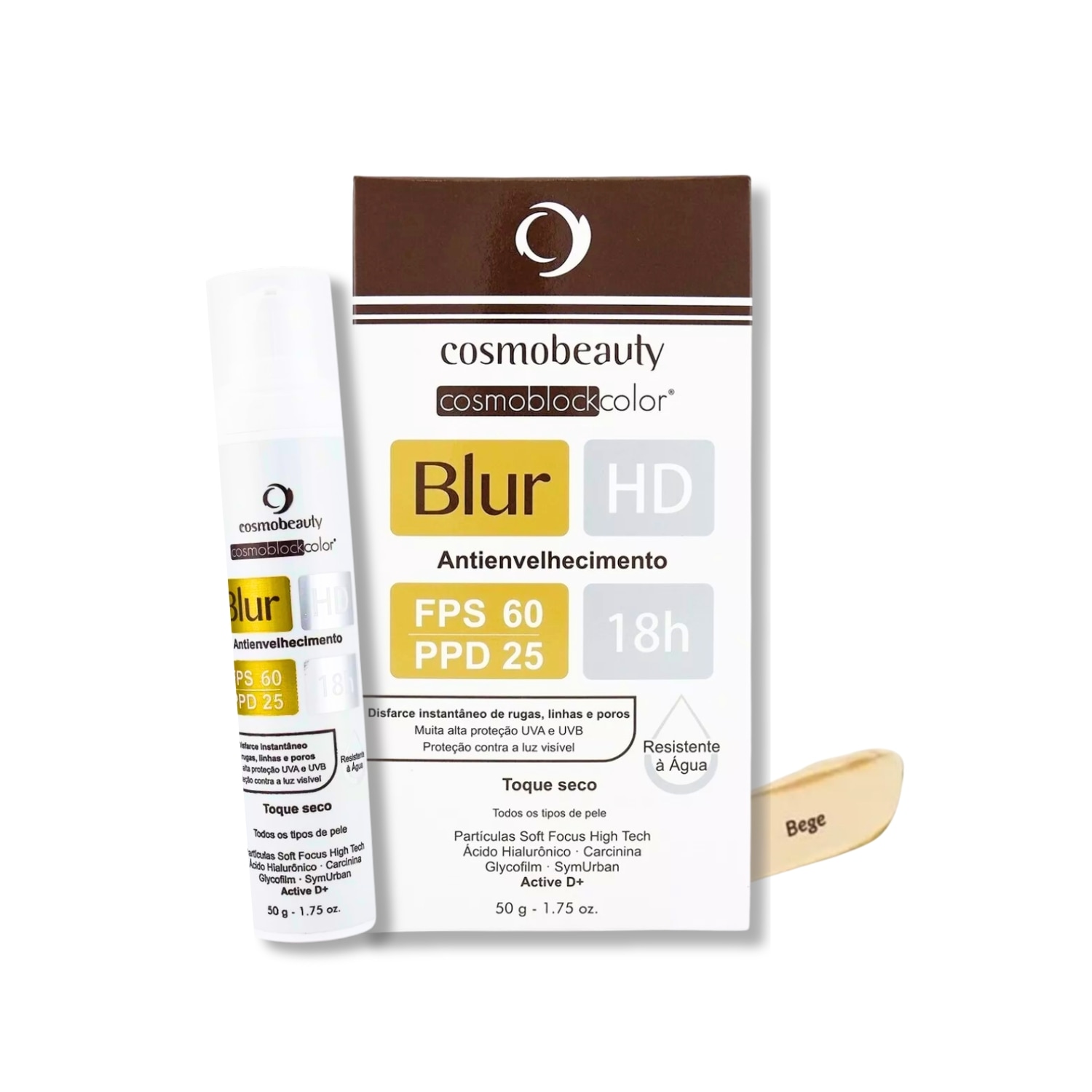 Cosmobeauty Blur HD FPS 60 Anti Sinais Bege - Protetor Solar 50g