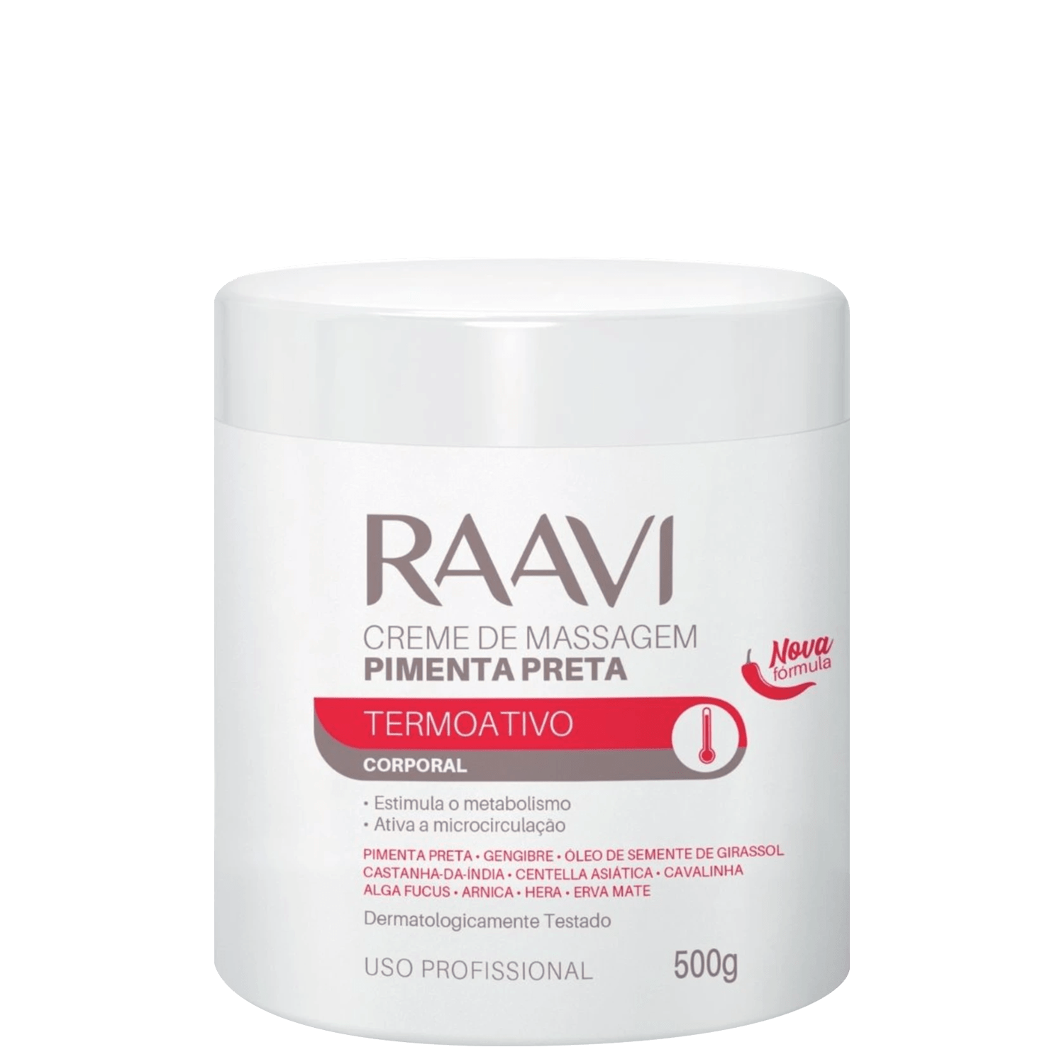 Raavi Cosméticos Termoativo - Creme de Massagem Corporal 500g
