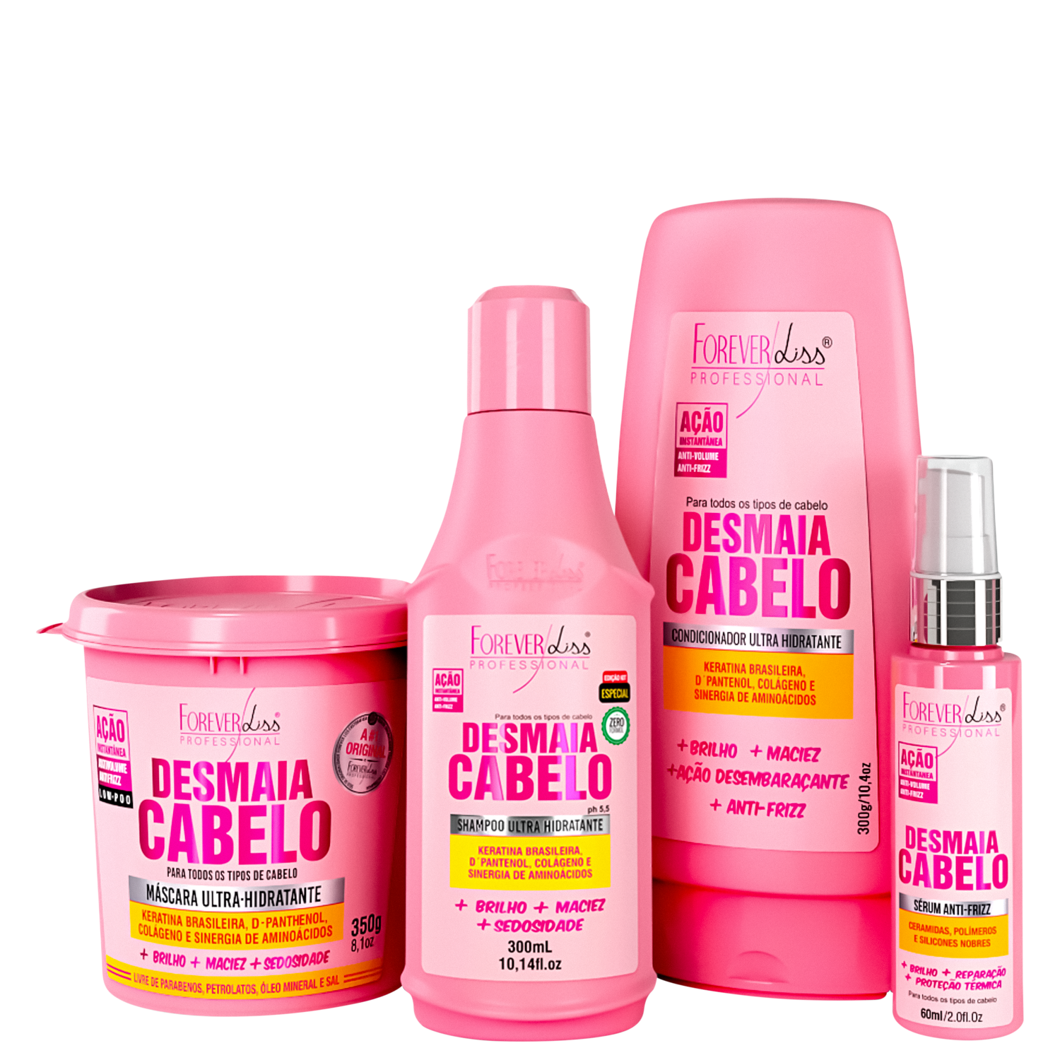Kit Forever Liss Professional Desmaia Cabelo Quarteto (4 Produtos)